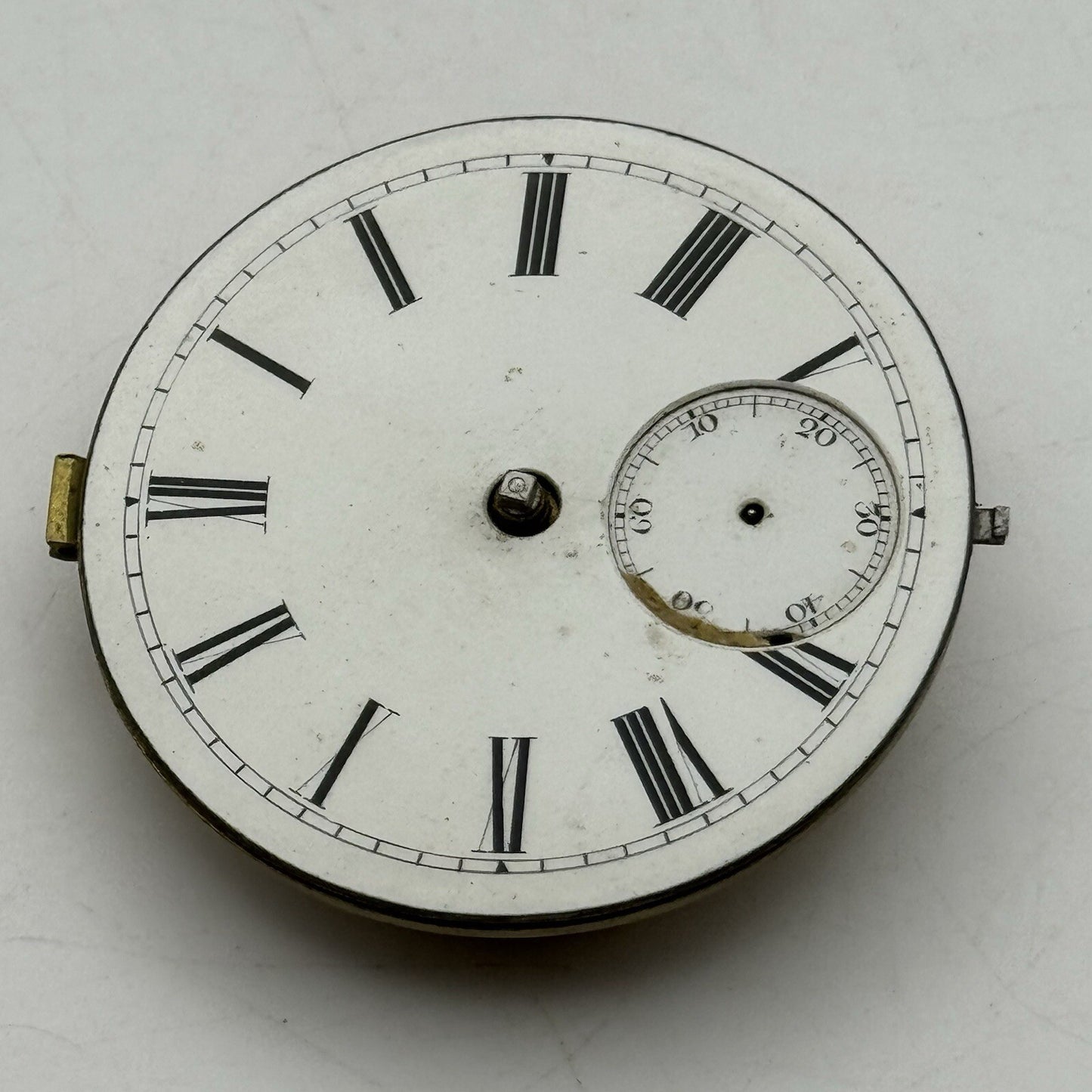 43mm Manual Wind E Johnson & Son Derby Pocket Watch Movement Dial FOR PARTS
