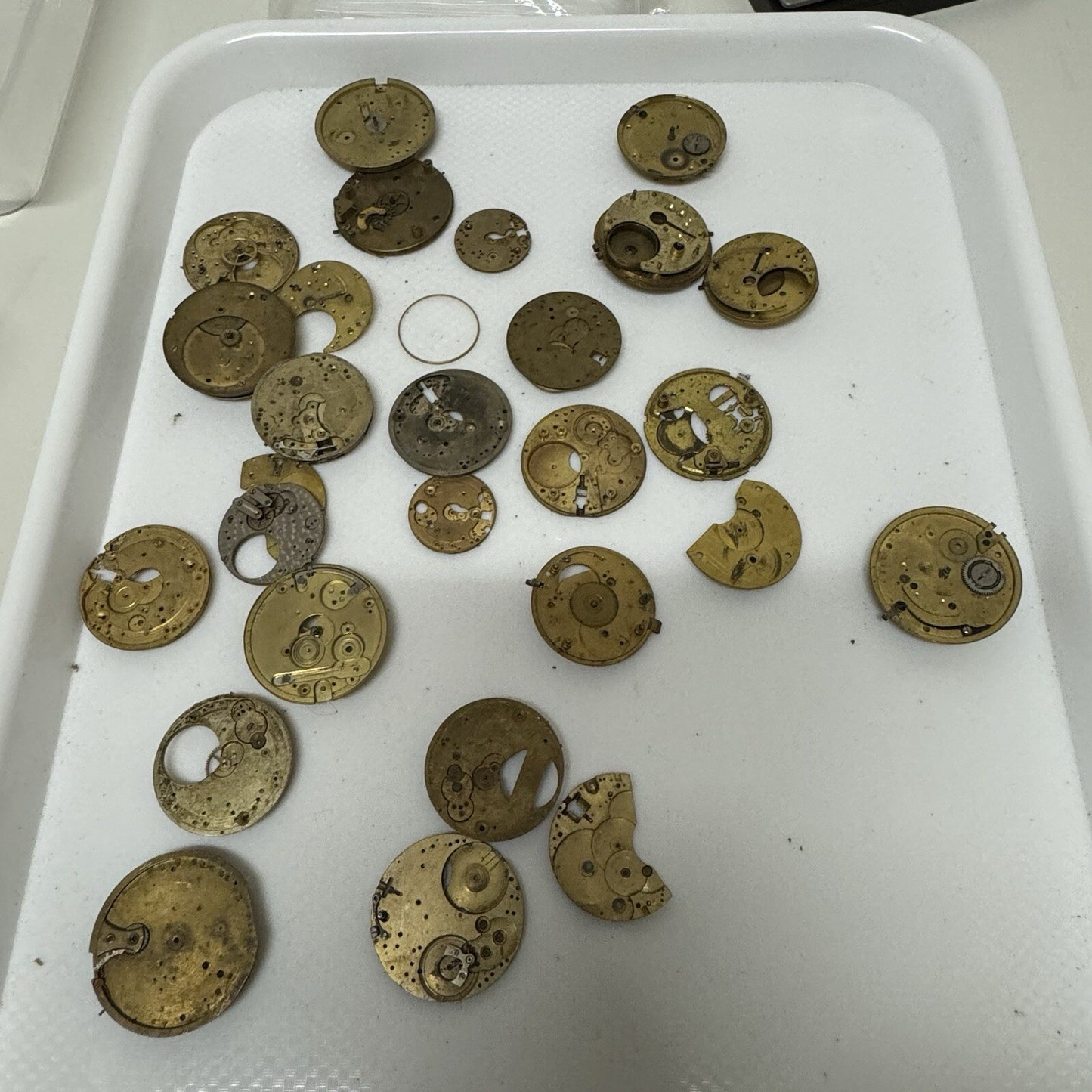 500 Grams Mixed Partial Pocket Watch Movements Watchmakers Job Lot Spares Parts