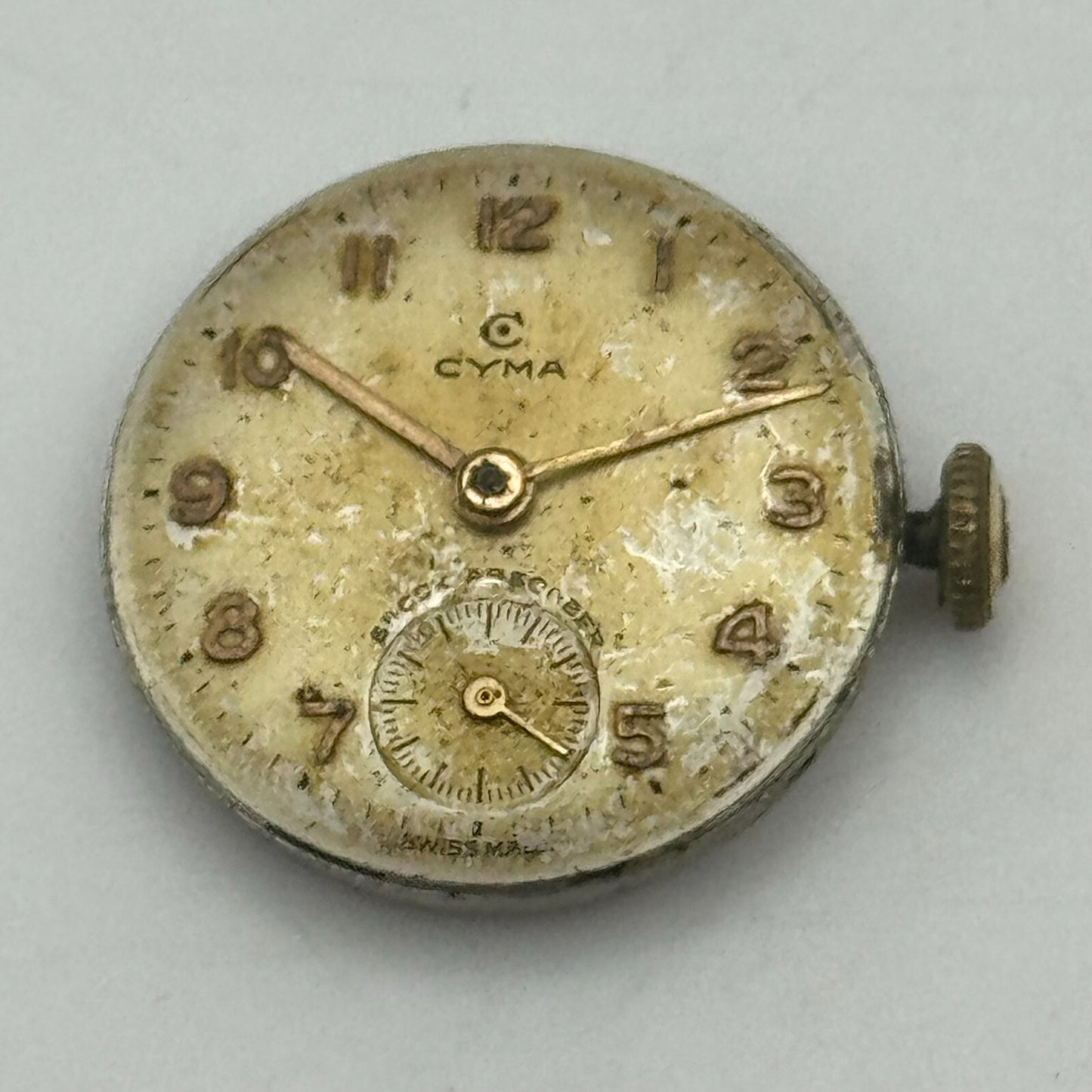 19.7mm Cyma R.424 Sub Seconds Manual Wind Watch Movement Swiss Vintage PARTS