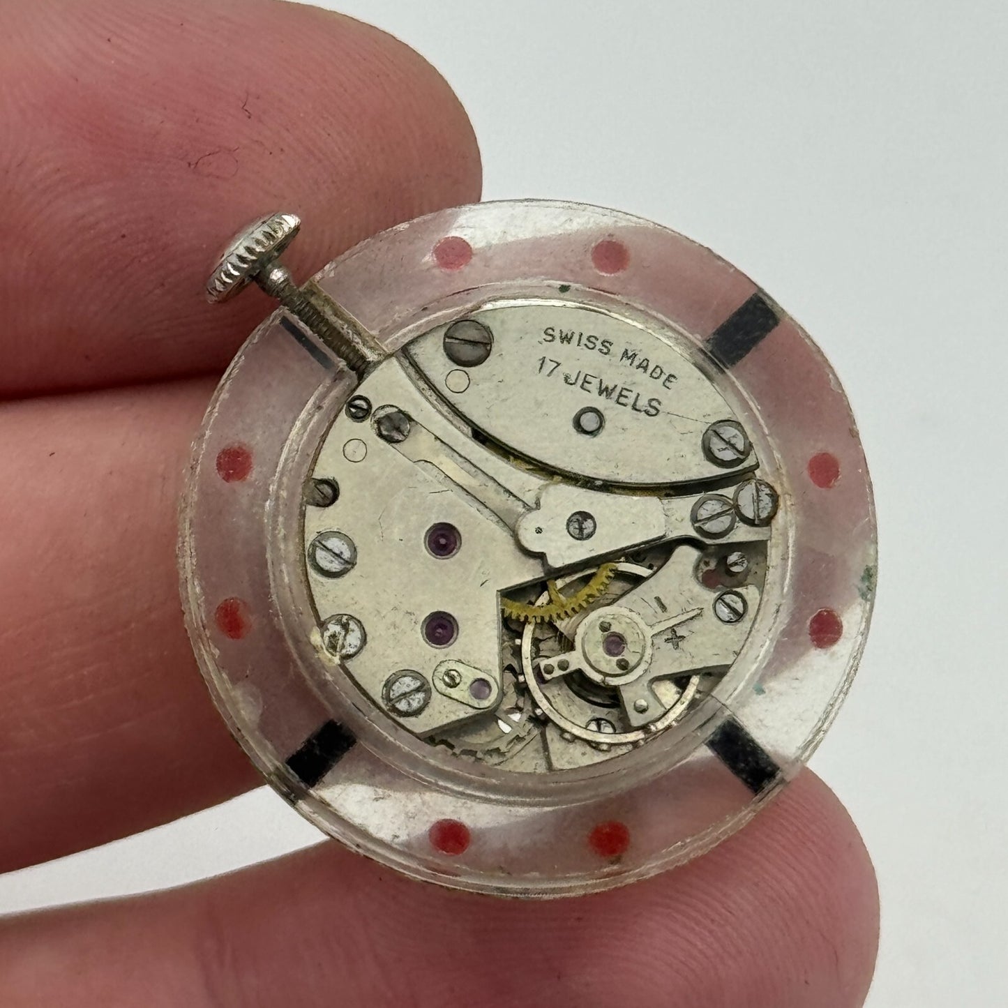 28.8mm EB 1344 Swiss 17 Jewels Manual Wind Watch Movement Vintage PARTS SPARES