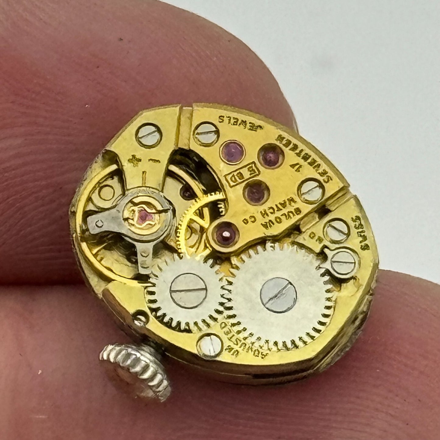 12.7mm Running Bulova 5BD Manual Wind 17 Jewels Swiss Made Watch Movement PARTS