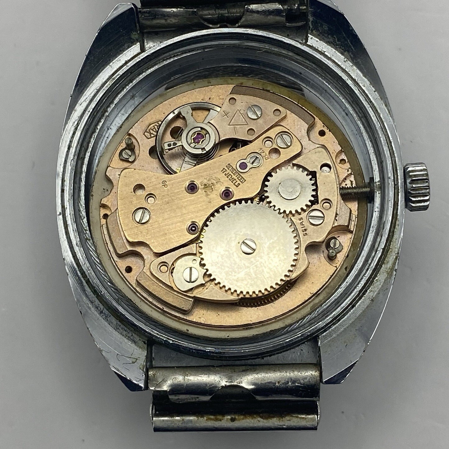 35mm RUNNING TO REPAIR Vintage Rytima De Luxe Ronda RAX 1233 Movement For Parts