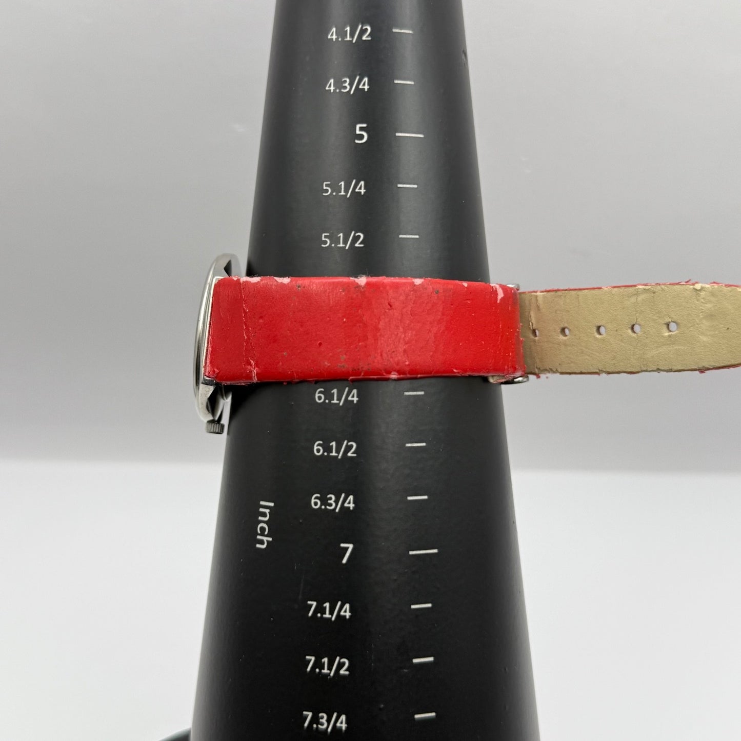 32mm Working Valentin Ramos Ladies 32mm Quartz Watch Needs New Strap Red Dial