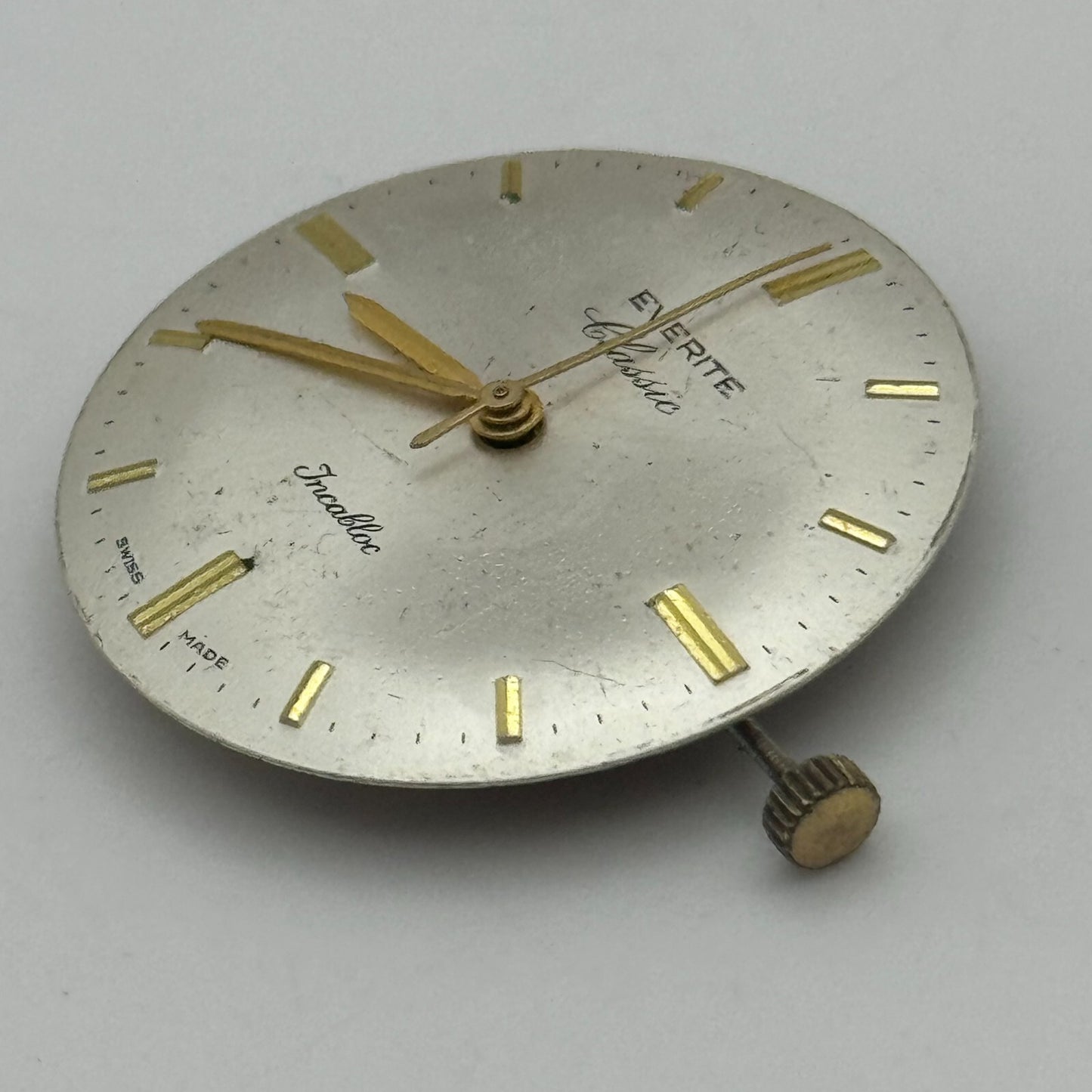 25.9mm Everite AS 1710/11 Balance Ok Watch Movement Swiss Vintage PARTS SPARES