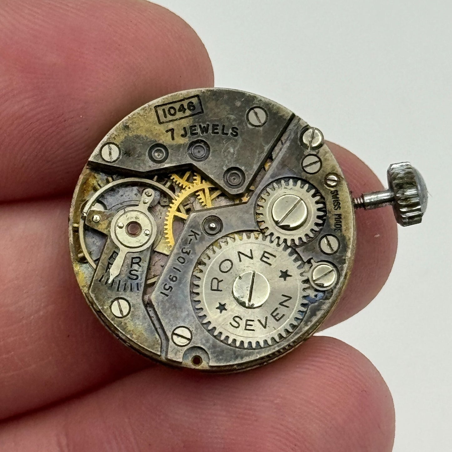 23.6mm Rone Seven 1046 FHF 70 Balance Ok Swiss Watch Movement PARTS SPARES
