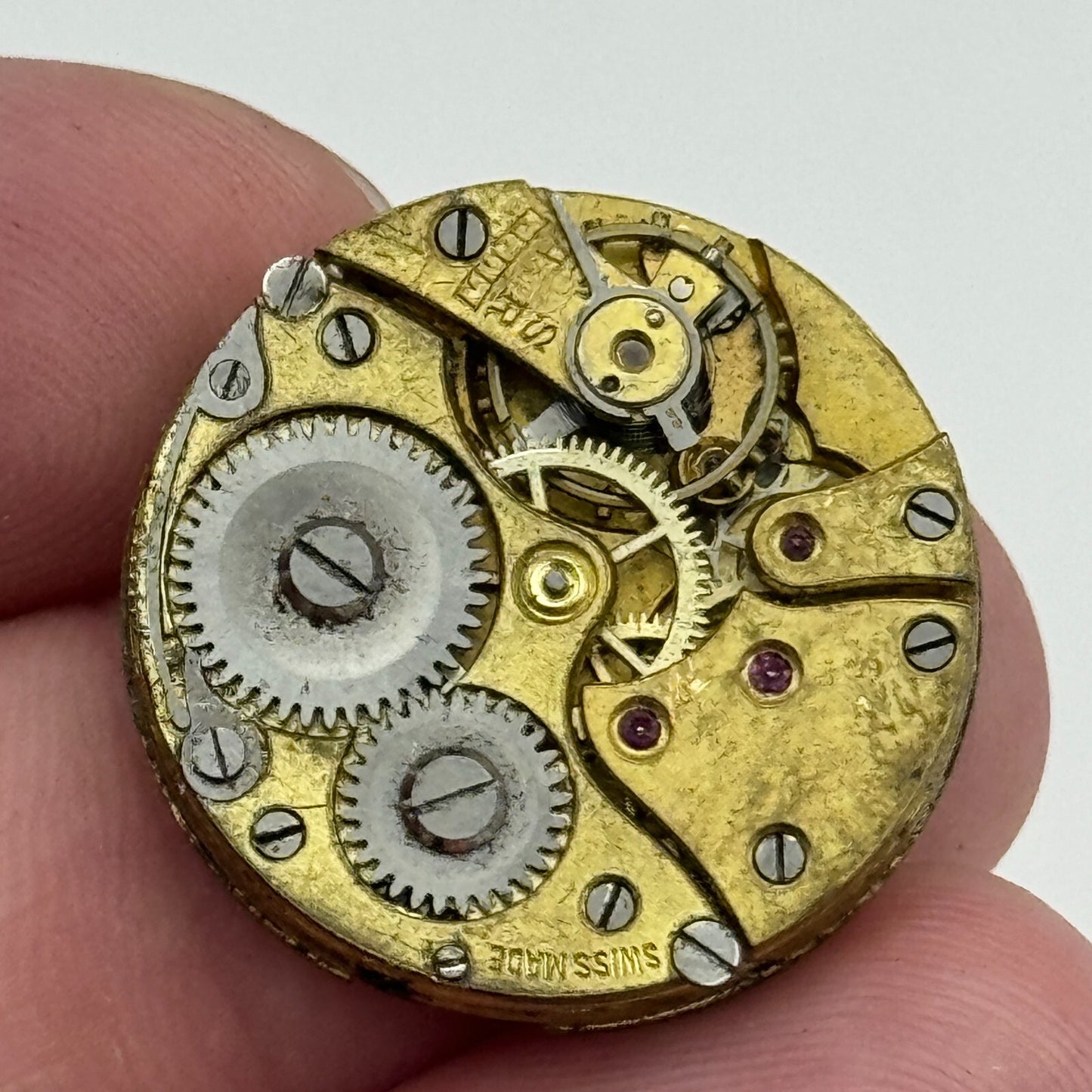 23.7mm 15 Jewels Swiss Trench Watch Movement Vintage Manual Wind PARTS SPARES