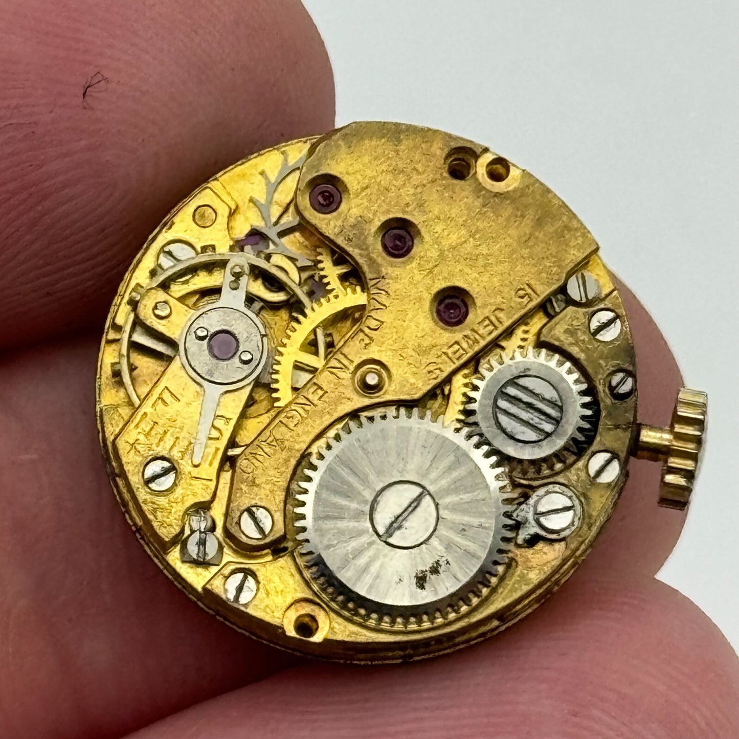 19.5mm Smiths De Luxe 15 Jewels Sub Seconds Manual Wind Watch Movement PARTS