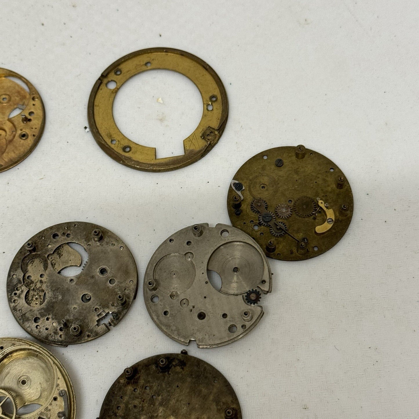 Bundle Antique Partial Pocket Watch Movements Parts Repair Watchmakers Job Lot