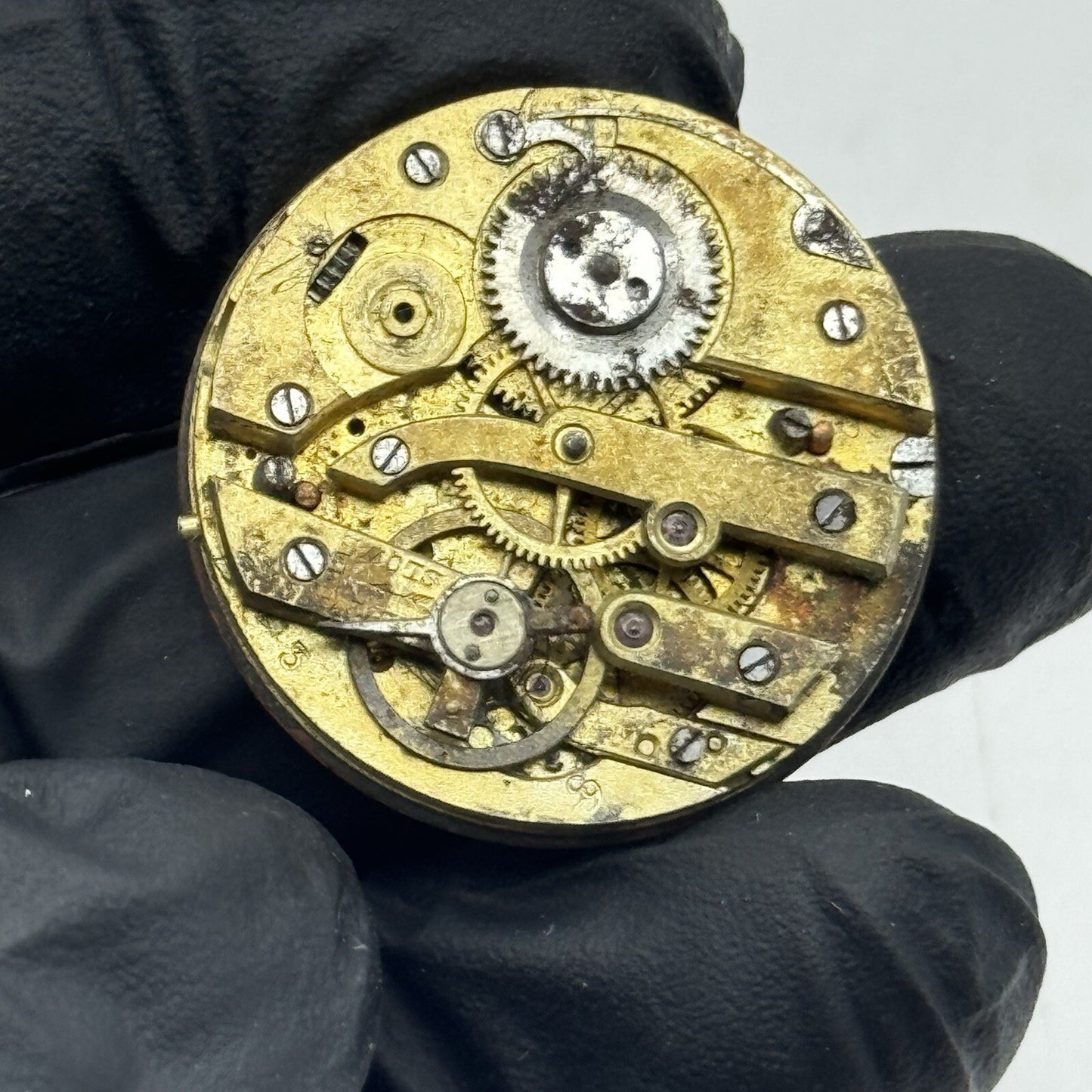 28.7mm Beautiful Quality Patterned Dial Cylinder Pocket Watch Movement FOR PARTS