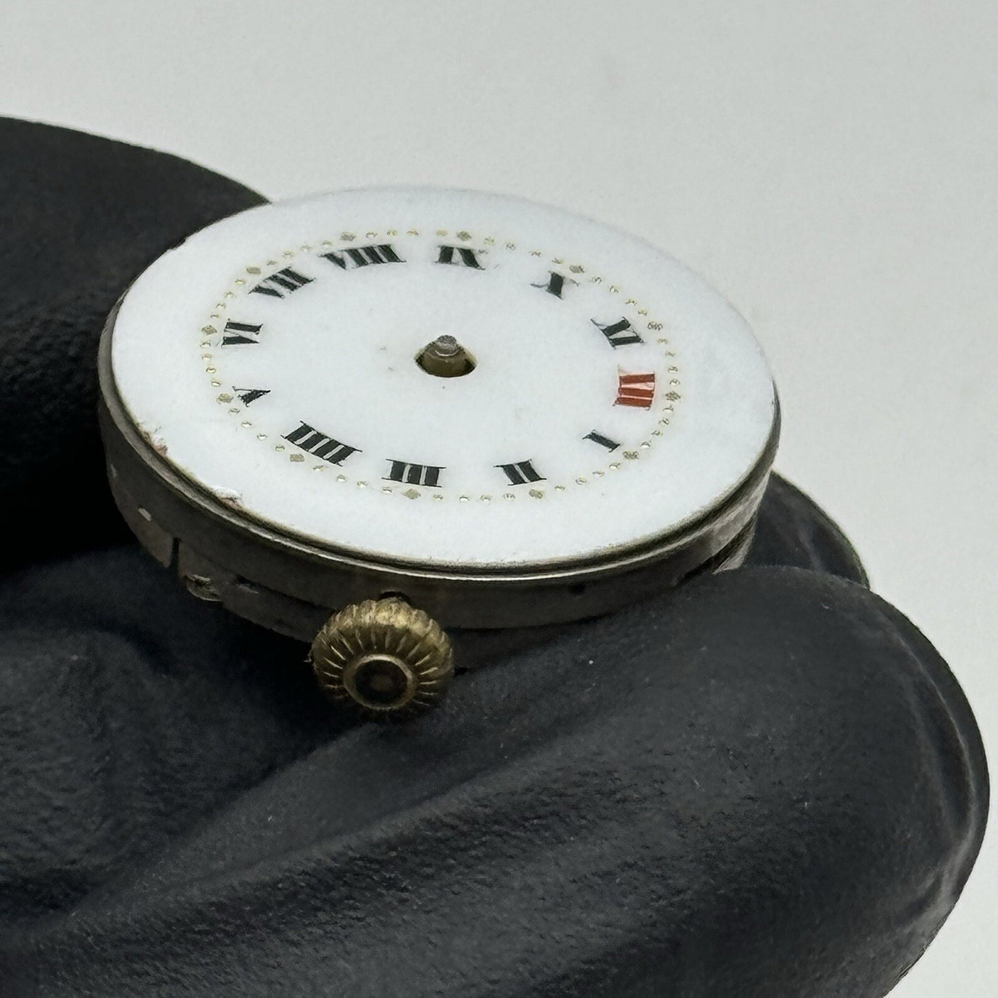 23.6mm Military Dial Swiss Watch Movement Hands Crown Parts Repair Restore