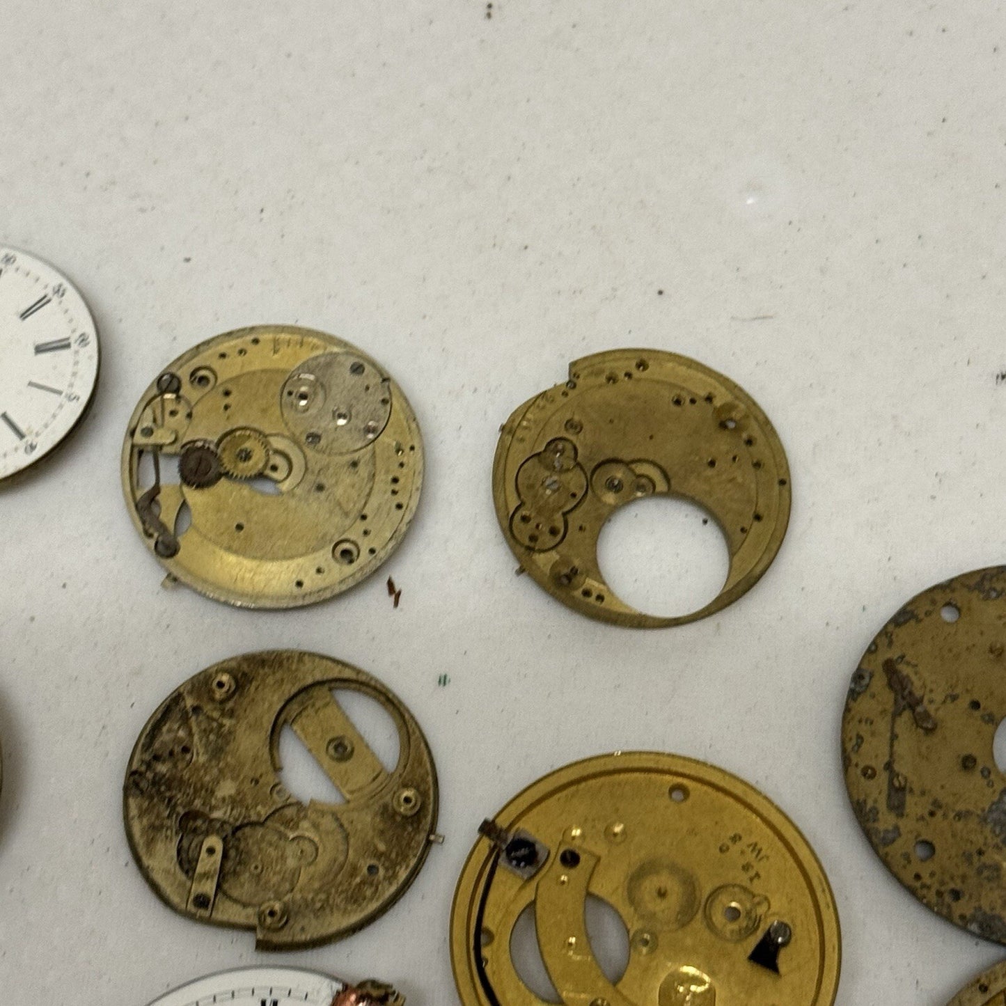 12 x Antique Partial Pocket Watch Movements Parts Repair Watchmakers Job Lot