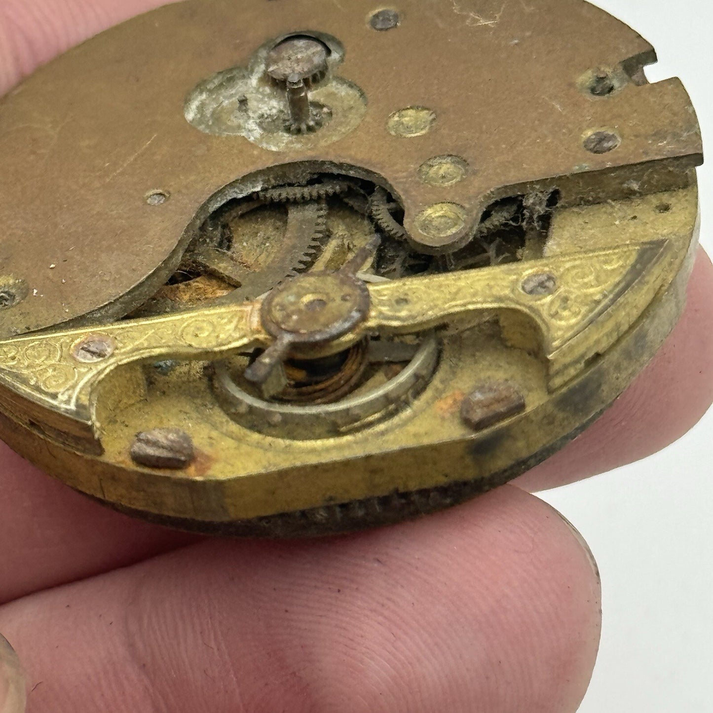 43.5mm Antique Hebdomas 8 Days Pocket Watch Movement To Restore Parts Repair