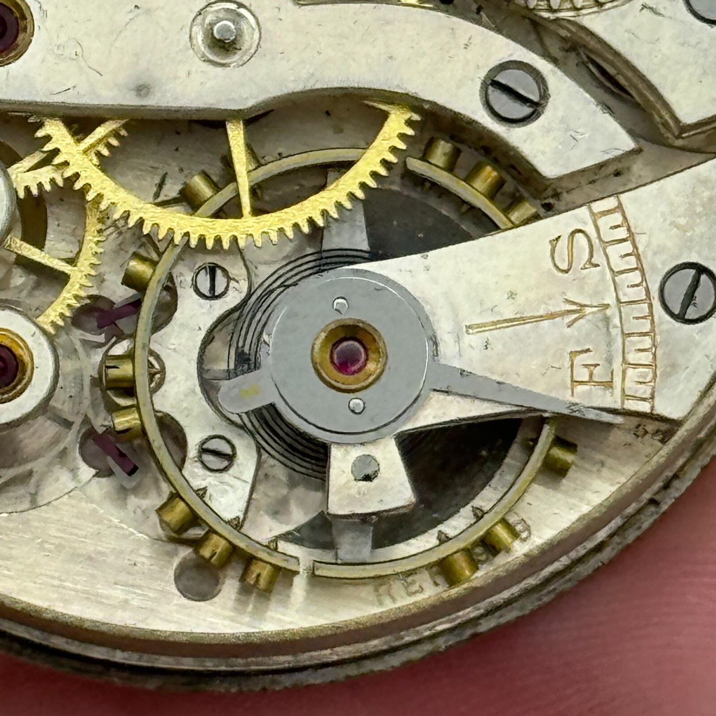 43mm Cyma Ref 919 Tavannes 15 Jewels Open Face Swiss Pocket Watch Movement PARTS