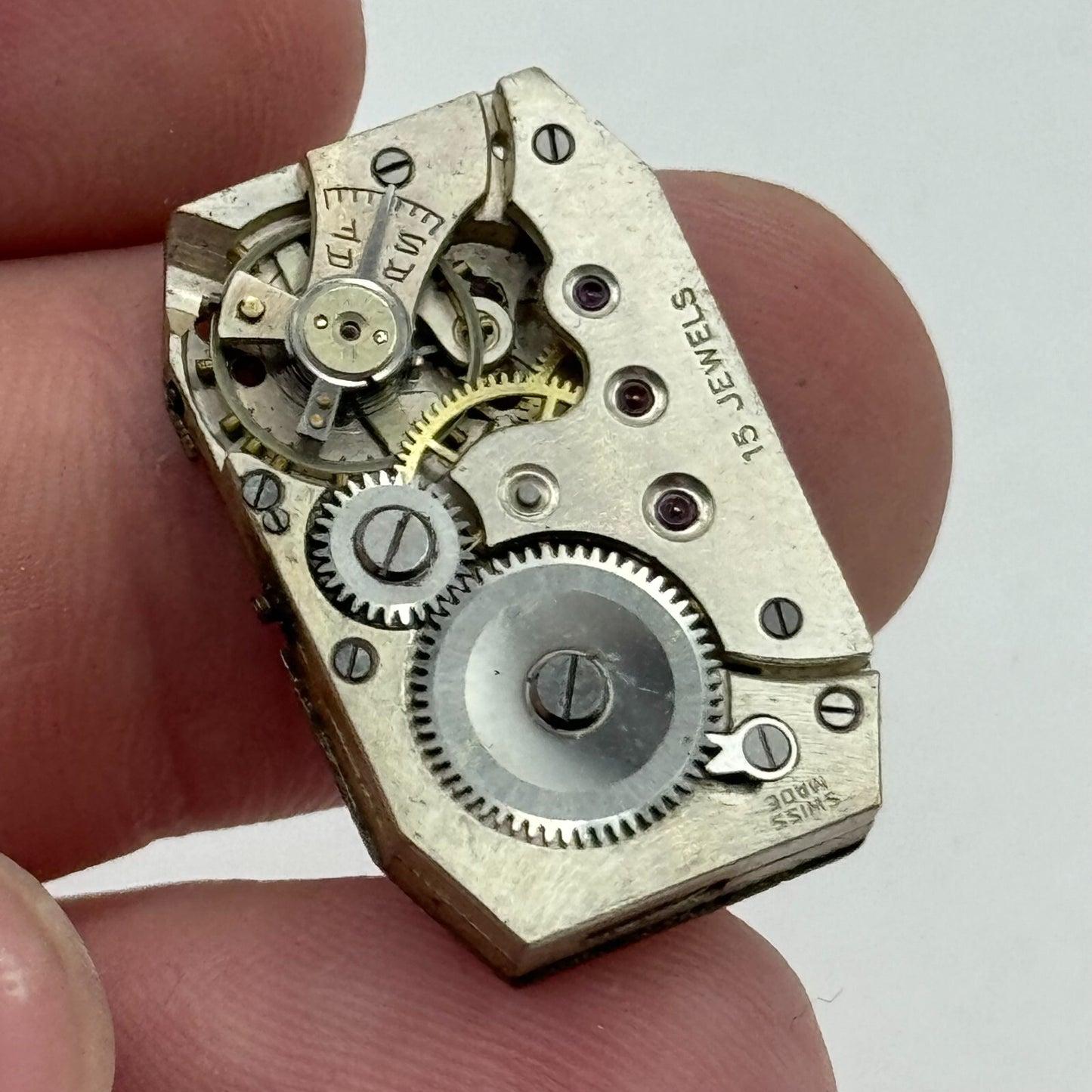 15.9mm Ladies AS 557 Tank Watch Movement Manual Wind 15 Jewel Swiss PARTS SPARES