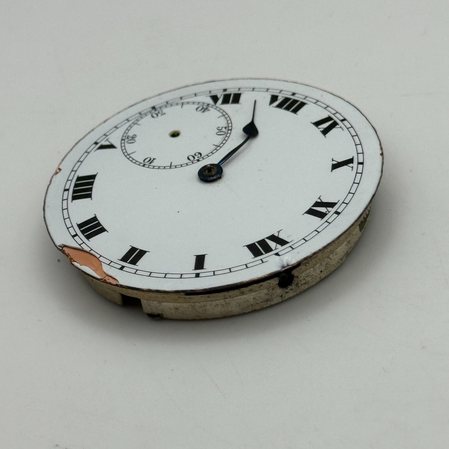 42.5mm Vintage Swiss Open Face Balance Intact Pocket Watch Movement PARTS SPARES