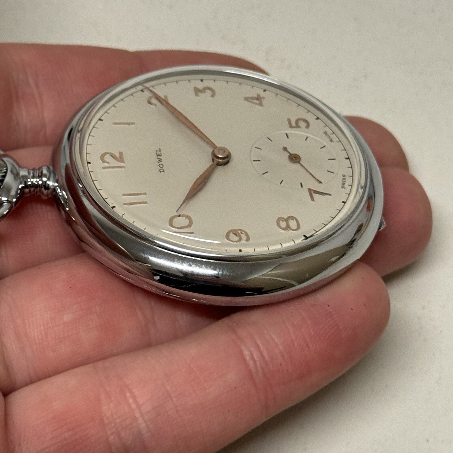 50mm Vintage Dowel NEW OLD STOCK Open Face Sub Seconds Pocket Watch TO SERVICE