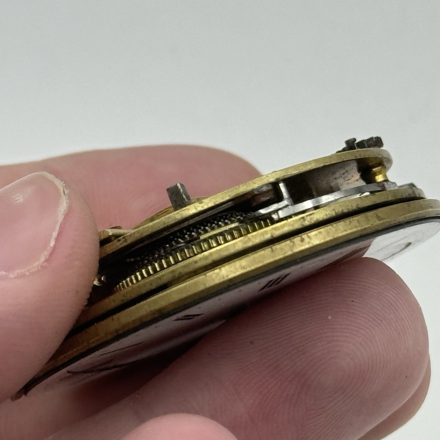 45.5mm Antique Unidentified Fusee Pocket Watch Movement - PARTS REPAIR SPARES