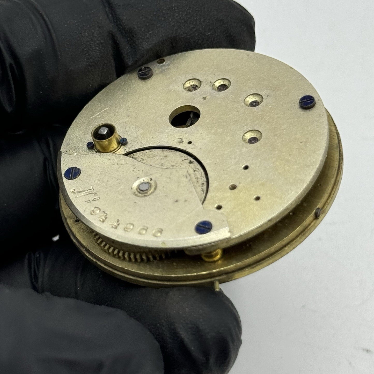 45.6mm Unidentified Partial Pocket Watch Movement FOR PARTS Repair Project