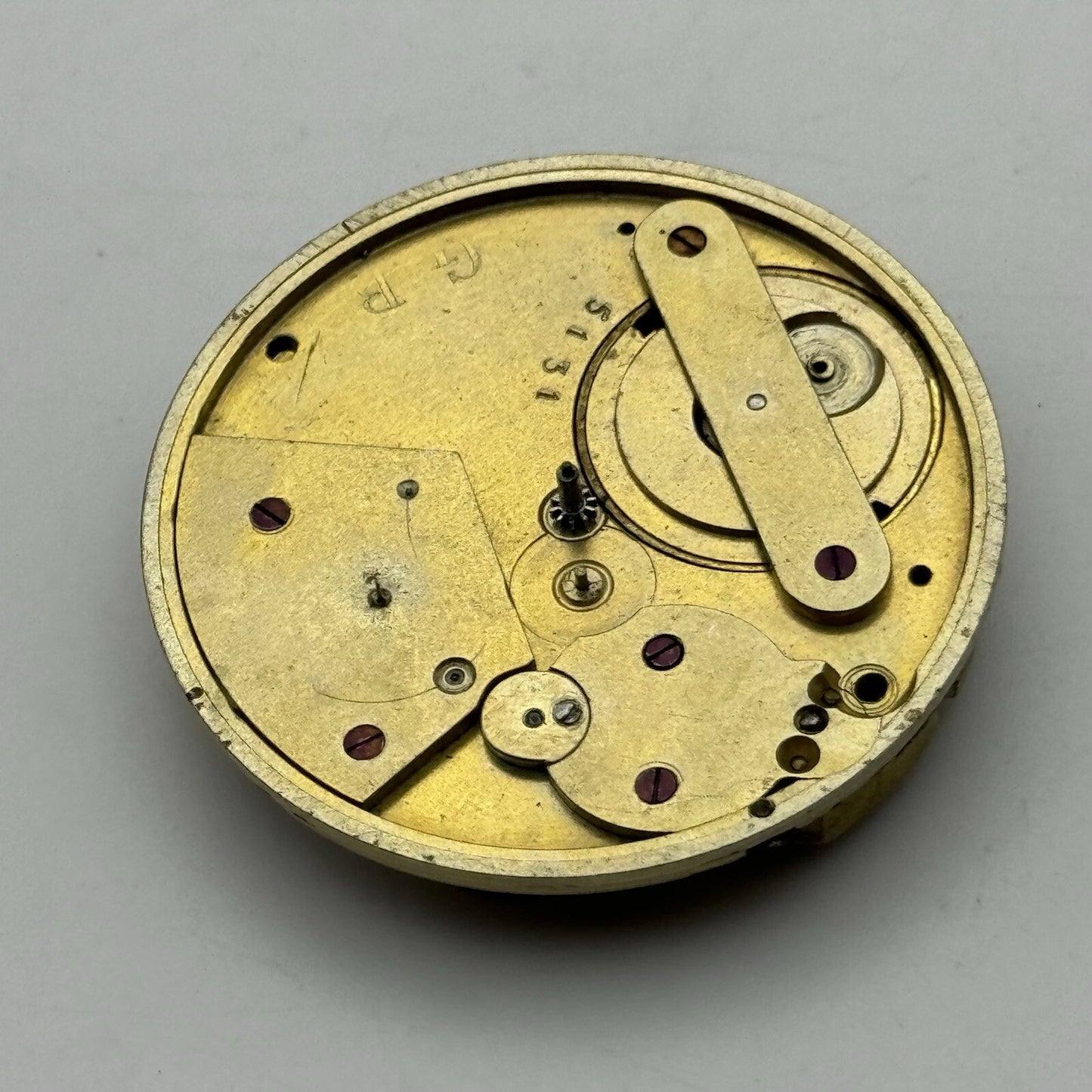 40.4mm Manual Wind A Schwer & Cie Bristol Pocket Watch Movement FOR PARTS