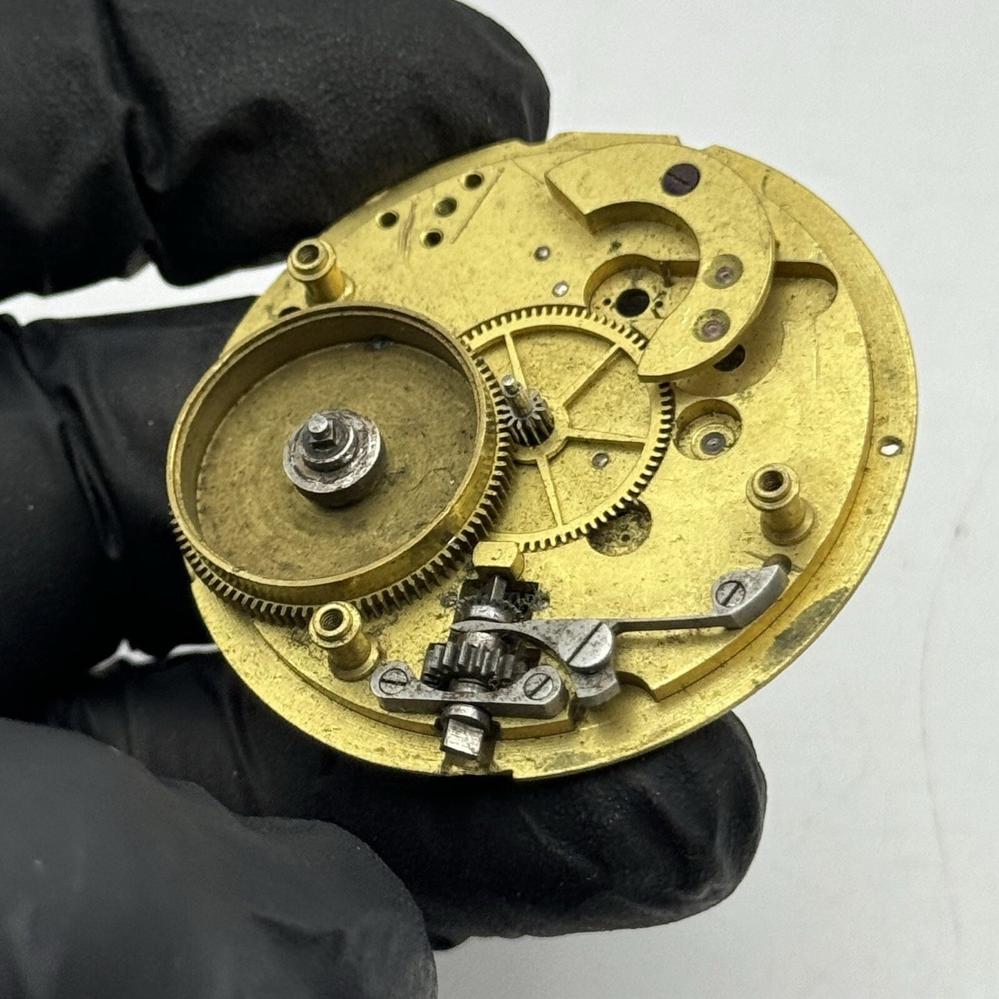 43.7mm Unidentified Partial Pocket Watch Movement FOR PARTS Restoration