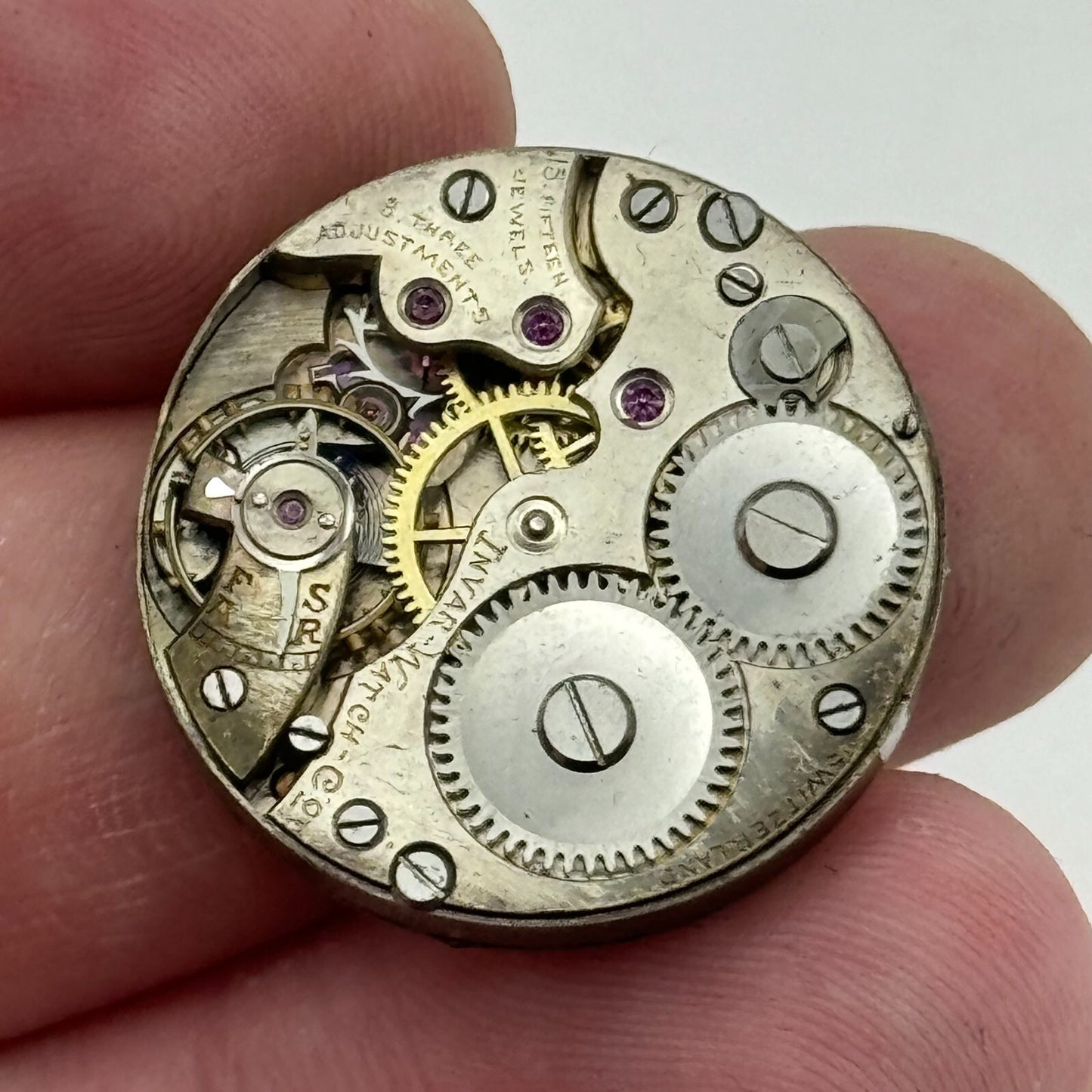 25mm Invar Watch Co 15 Jewels Quality Trench Watch Movement Manual Wind PARTS