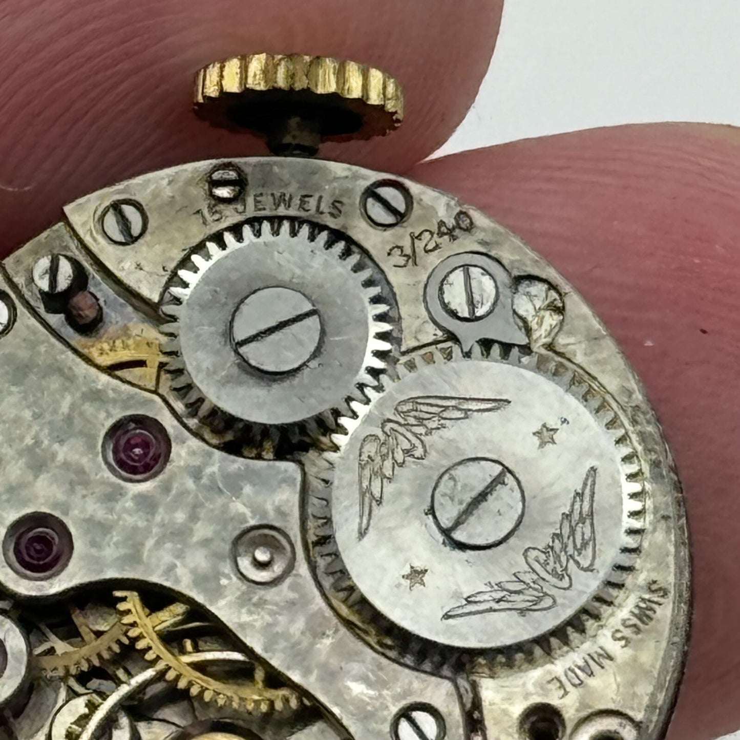 22mm Rotary 3/240 Balance Intact Manual Wind Watch Movement Swiss Vintage PARTS