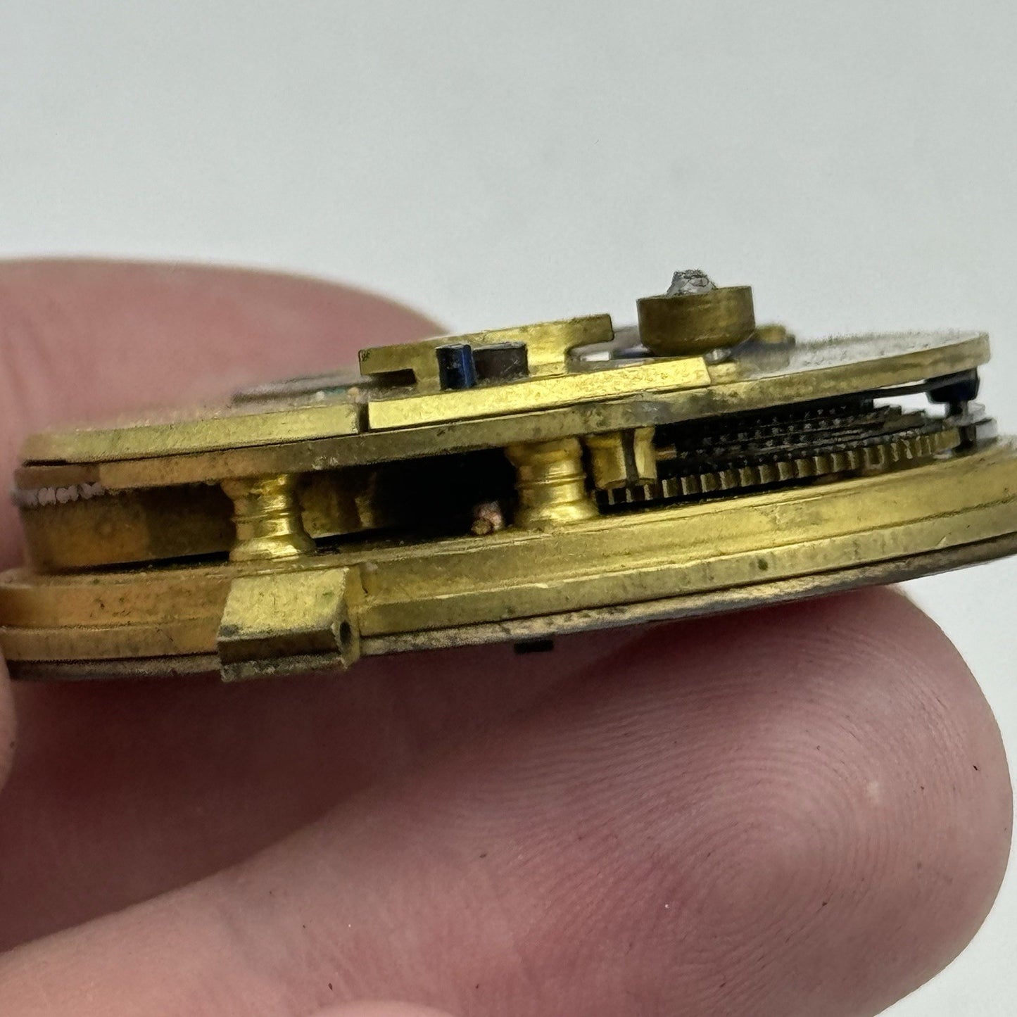 43mm Antique Fusee Good Balance Pocket Watch Movement - Chain Present PARTS