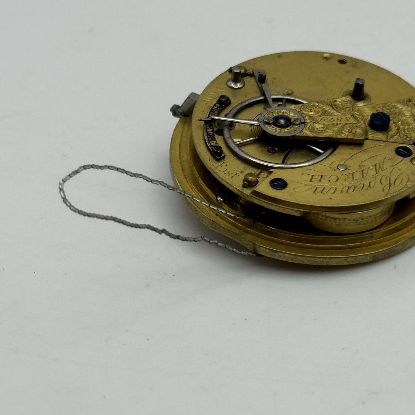 36.2mm Antique Brewin March English Fusee Pocket Watch Movement - PARTS