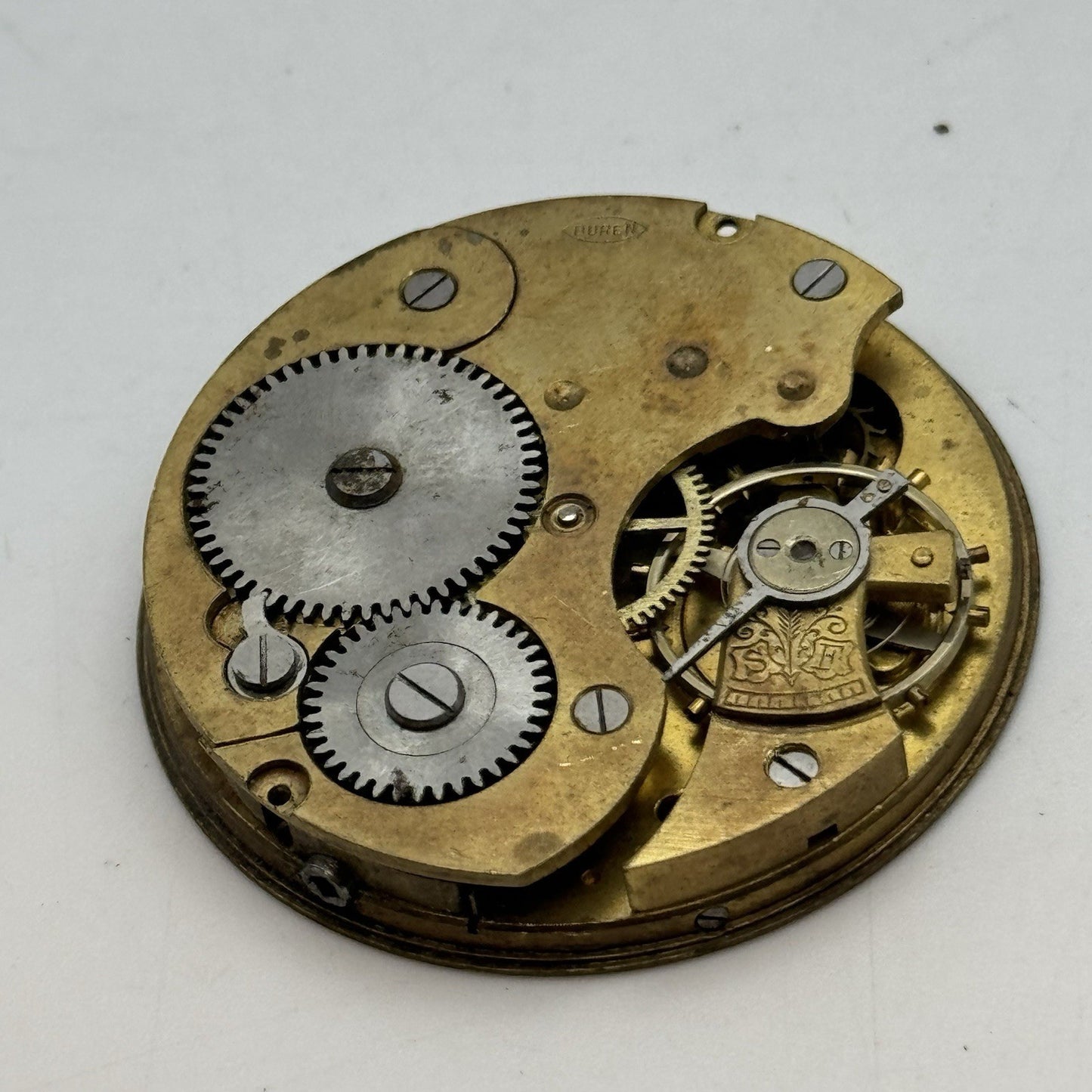 42.8mm Interesting Vintage Buren Pocket Watch Movement PARTS REPAIR SPARES
