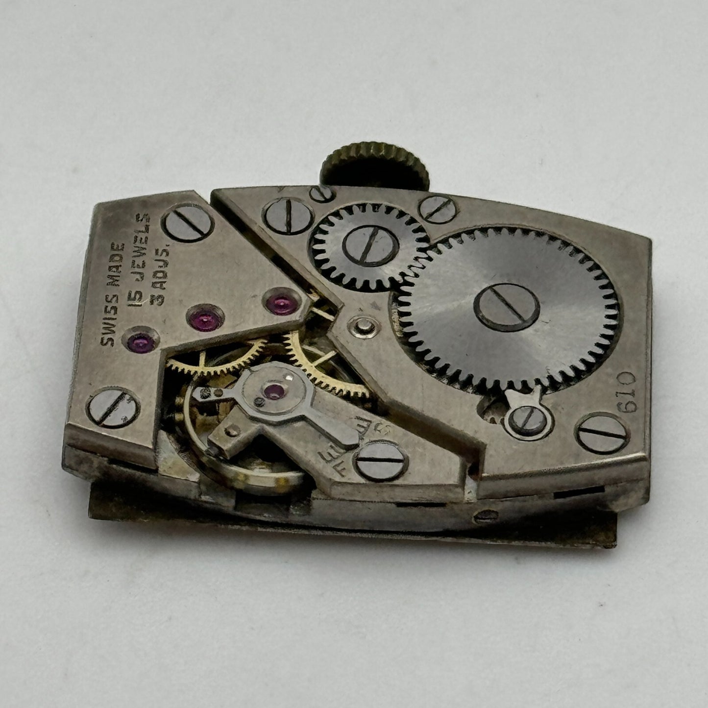 17.7mm Running Marvin Cal 610 Manual Wind Tank Watch Movement Vintage PARTS