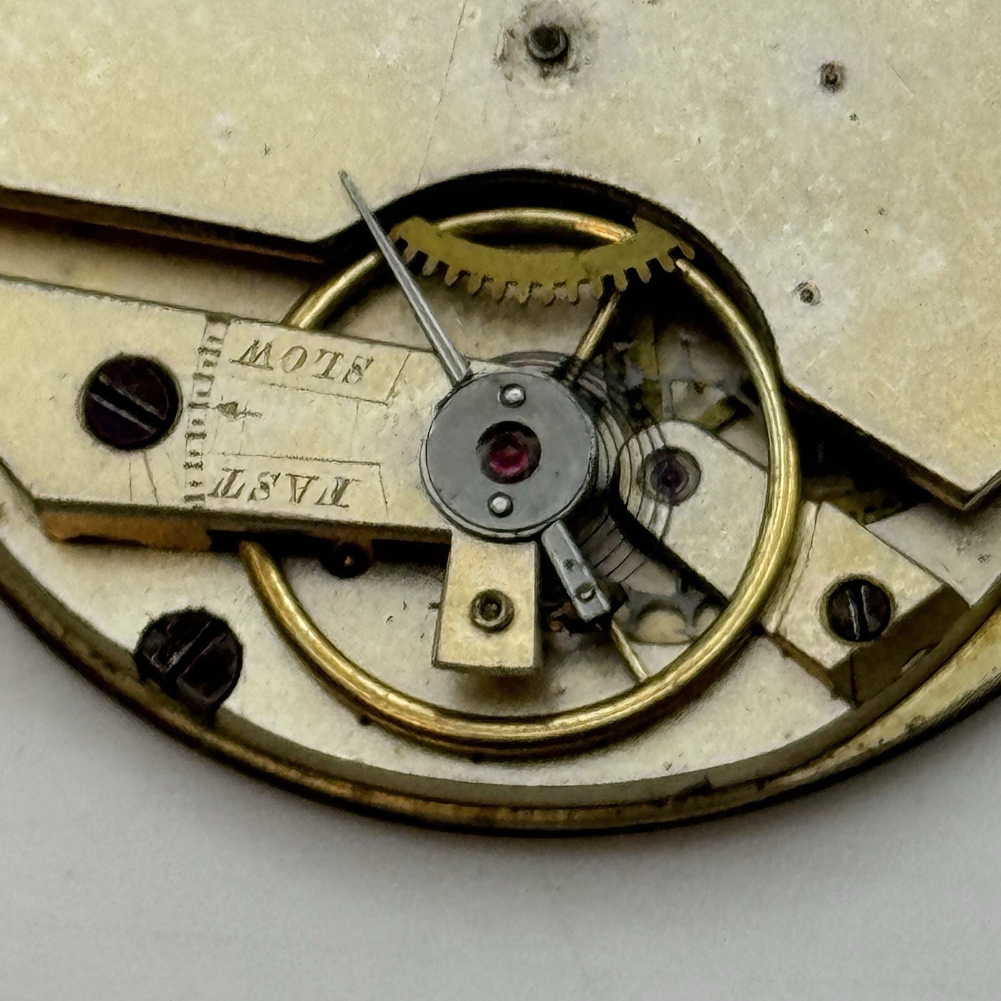 41mm A Mathey & Cie Geneve Pocket Watch Movement Dial FOR PARTS Restoration