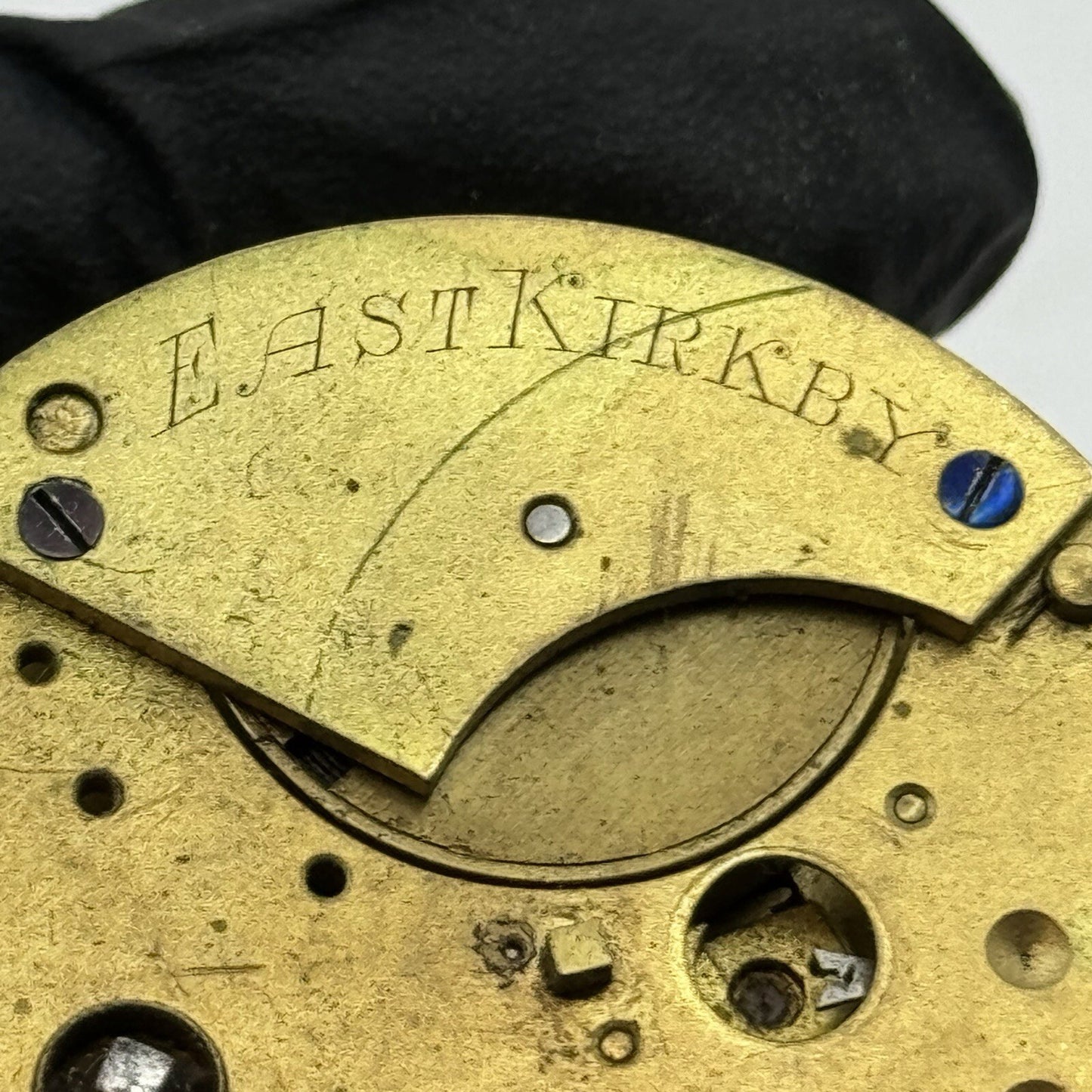 50mm W H Wightman East Kirkby-Notts Large Fusee Pocket Watch Movement FOR PARTS