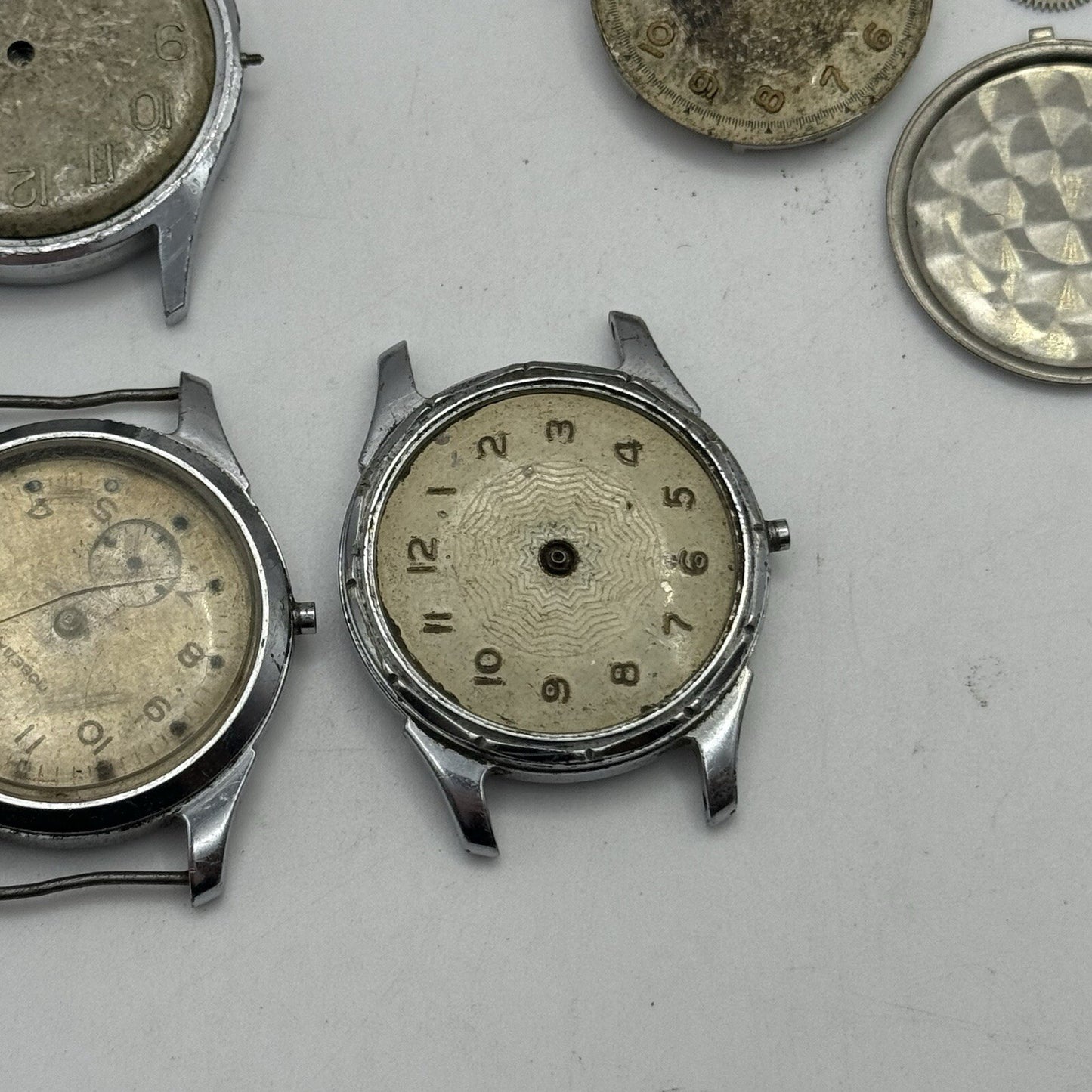 6 x Vintage Soviet Manual Wind Watch Heads For Parts Repair Job Lot Bundle