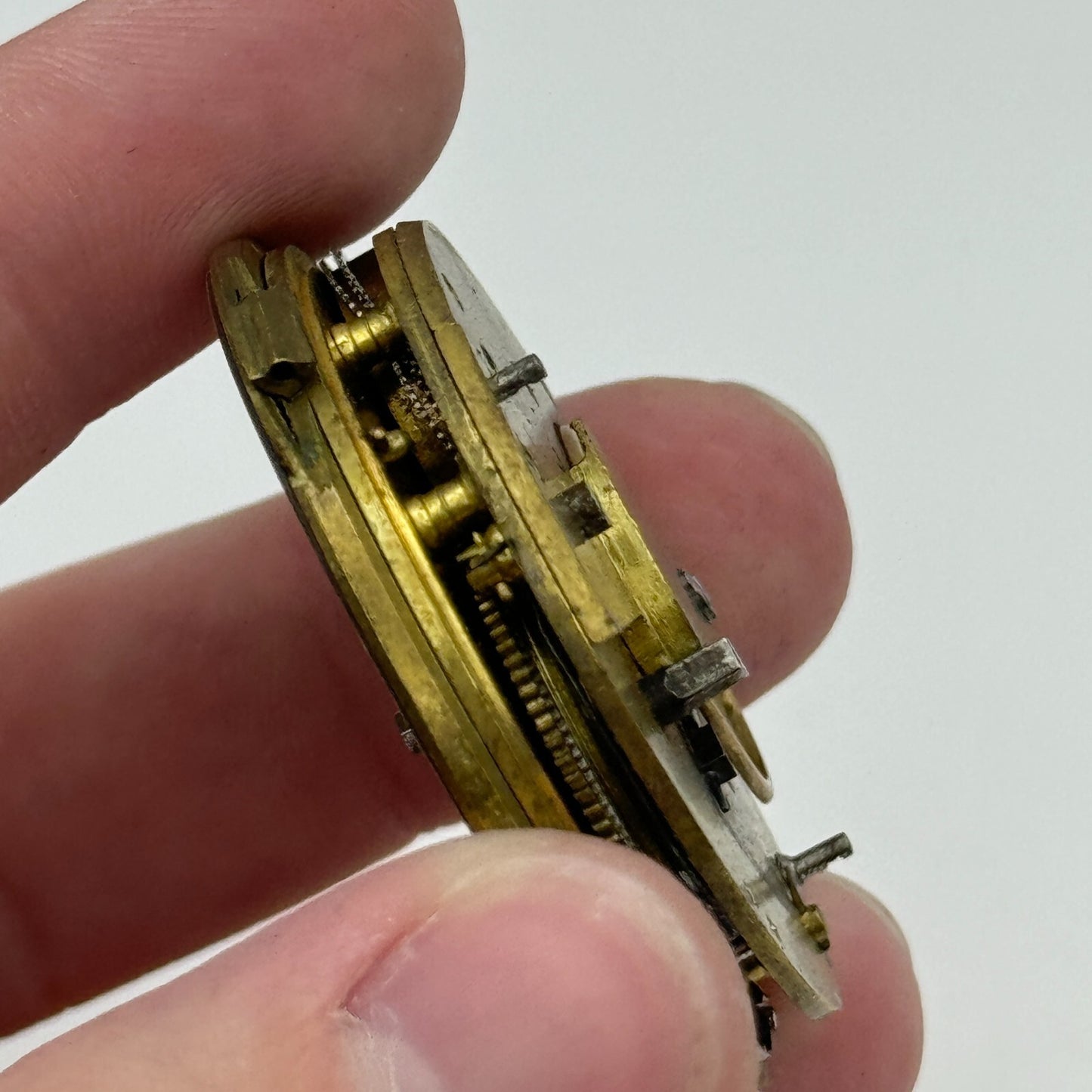 45.4mm Unidentified English Fusee Chain Present Pocket Watch Movement PARTS