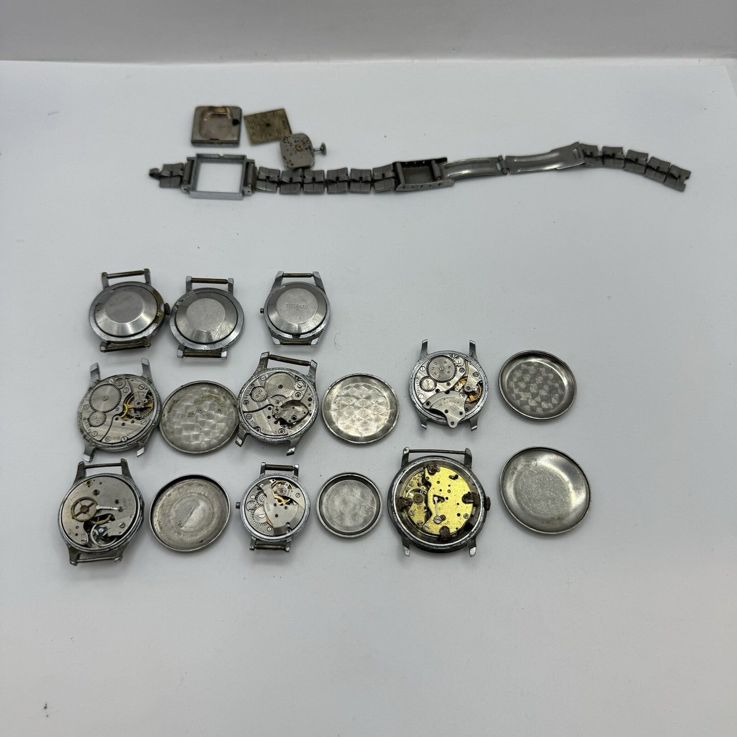 10 x Vintage Soviet Manual Wind Watch Heads For Parts Repair Job Lot Bundle