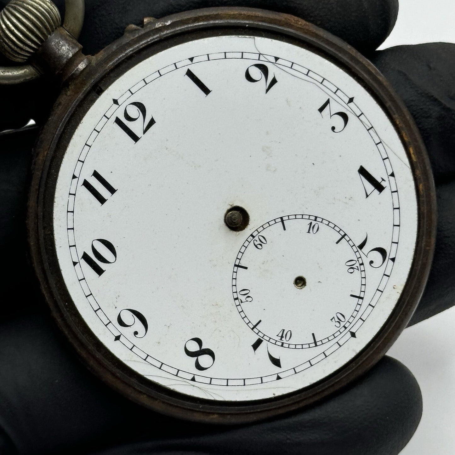 49.8mm Manual Wind Partial Pocket Watch Movement White Dial FOR PARTS