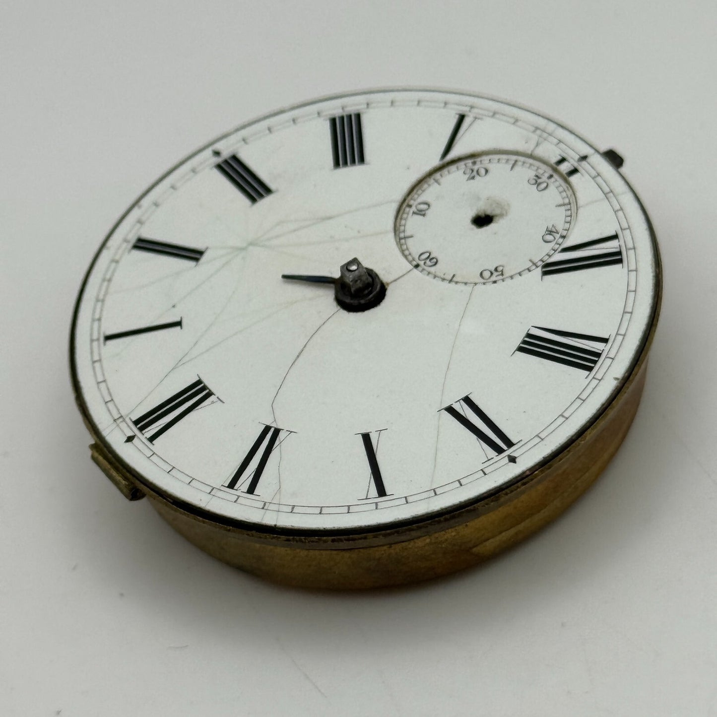 45.4mm Unidentified English Fusee Chain Present Pocket Watch Movement PARTS