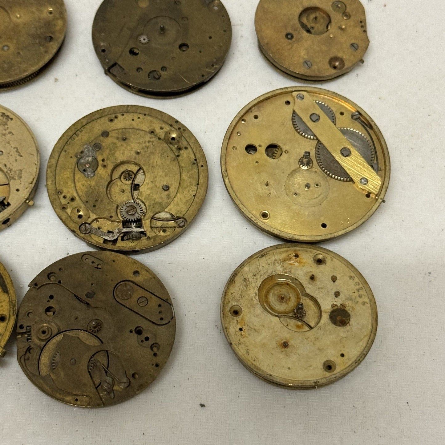 9 x Antique Partial Pocket Watch Movements Parts Repair Watchmakers Job Lot