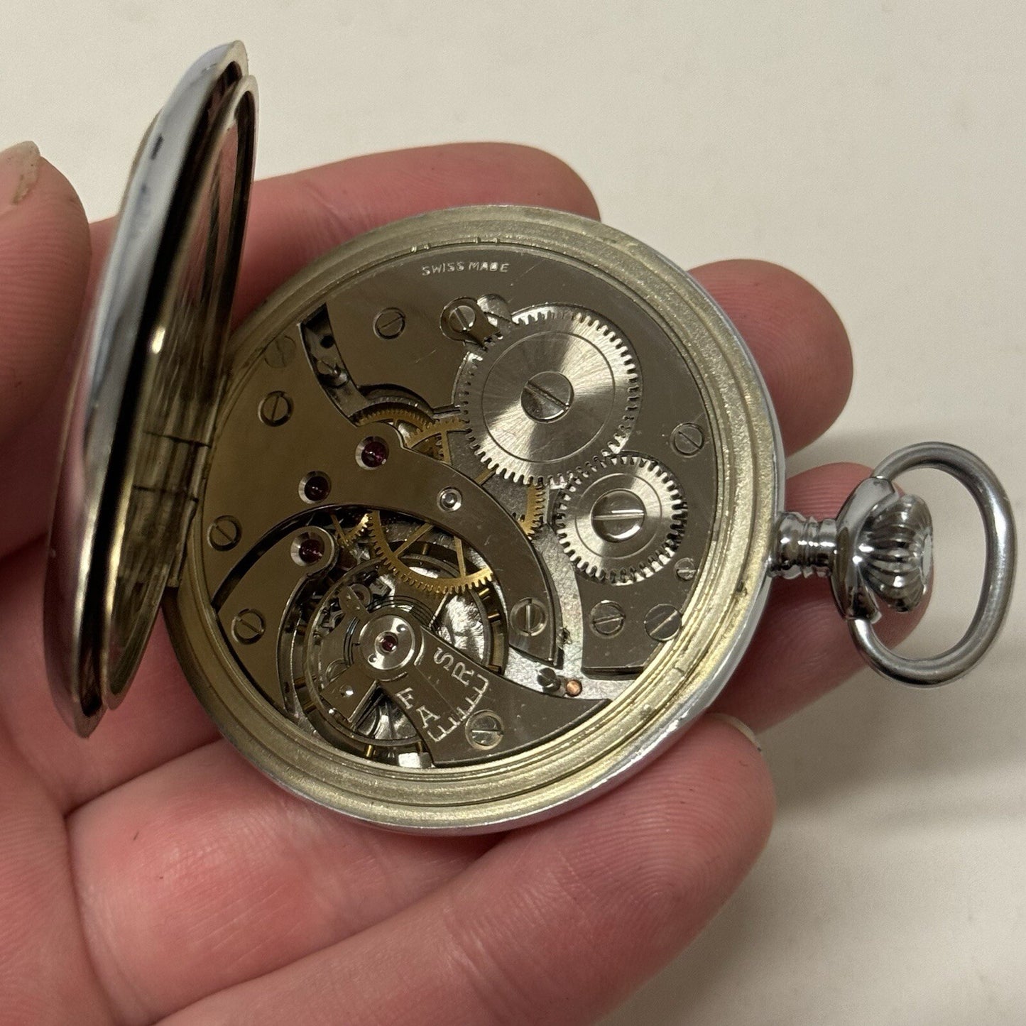 50mm Vintage Dowel NEW OLD STOCK Open Face Sub Seconds Pocket Watch TO SERVICE