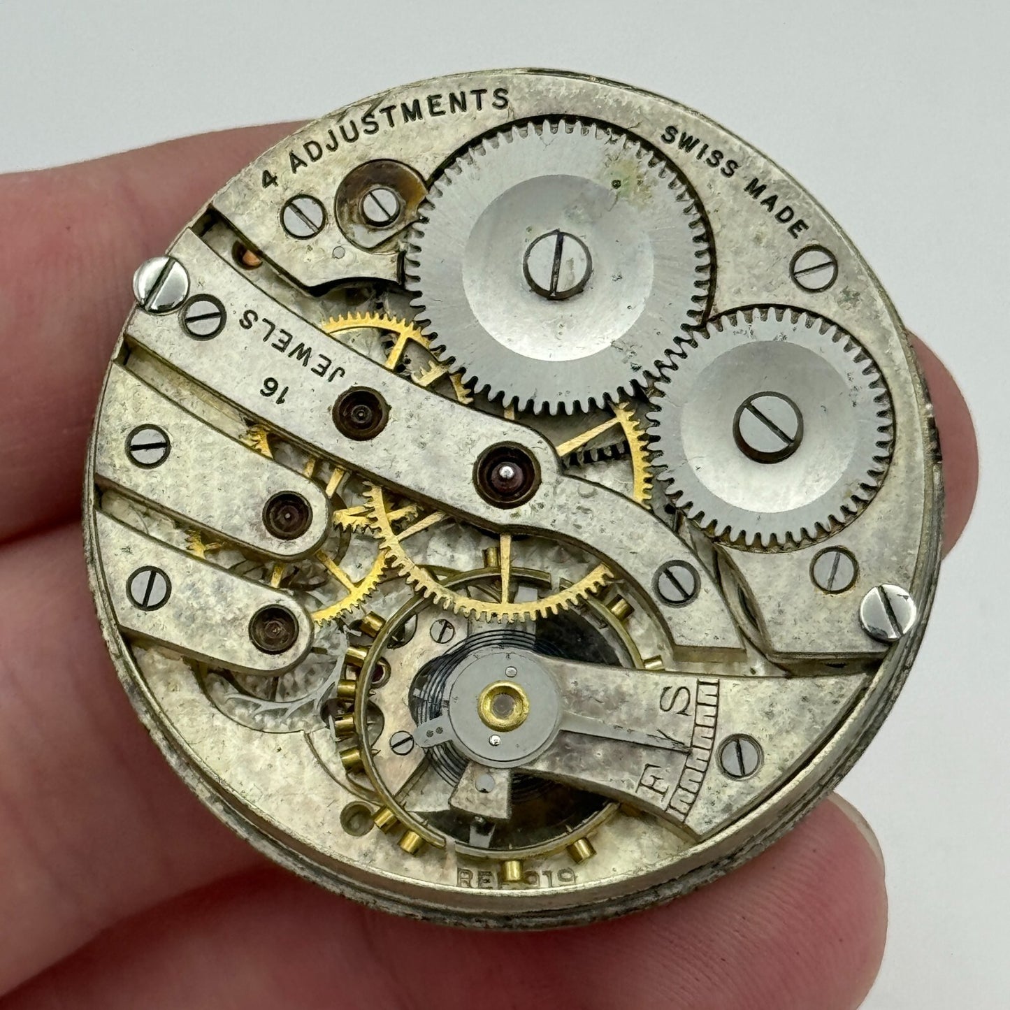 43mm Cyma Ref 919 Tavannes Open Face Balance Ok Pocket Watch Movement PARTS
