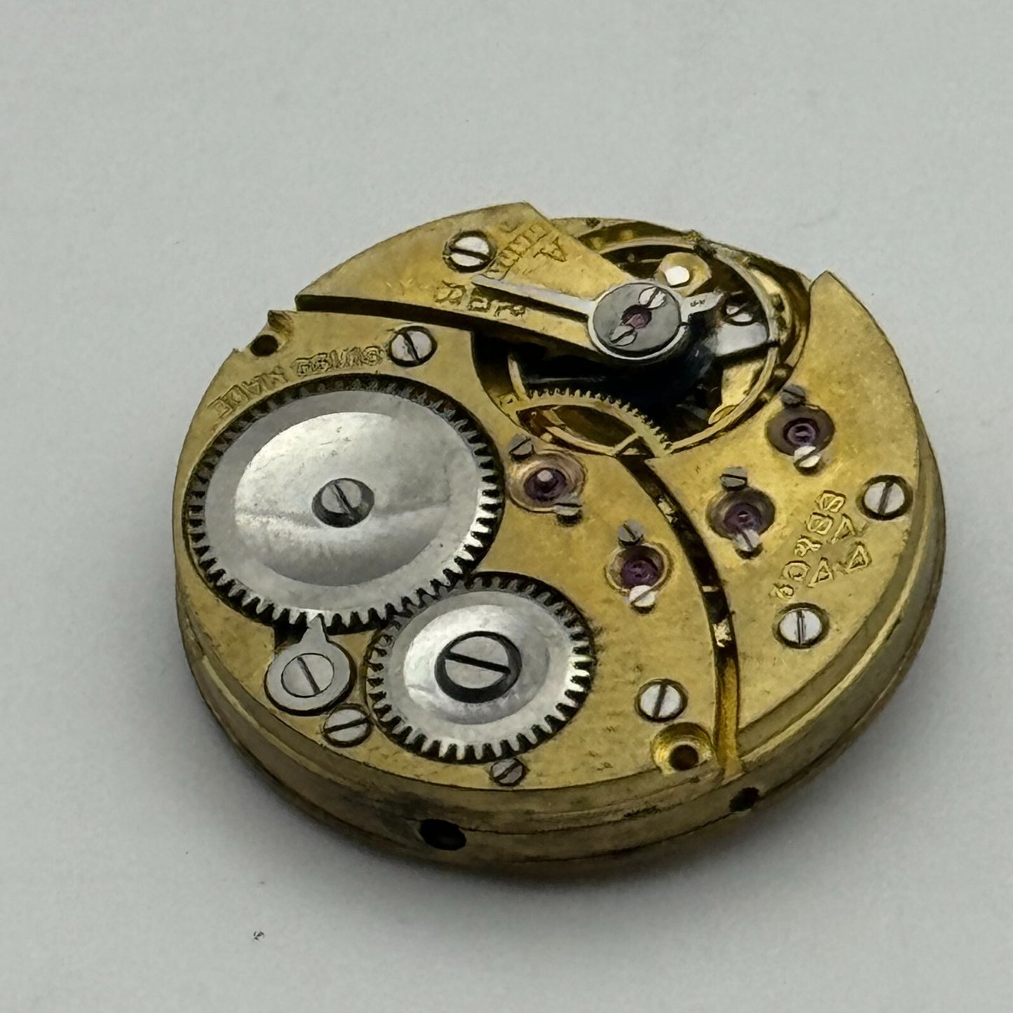 23.6mm Stauffer SS & Co Trench Watch Movement Balance Ok Manual Wind Swiss PARTS