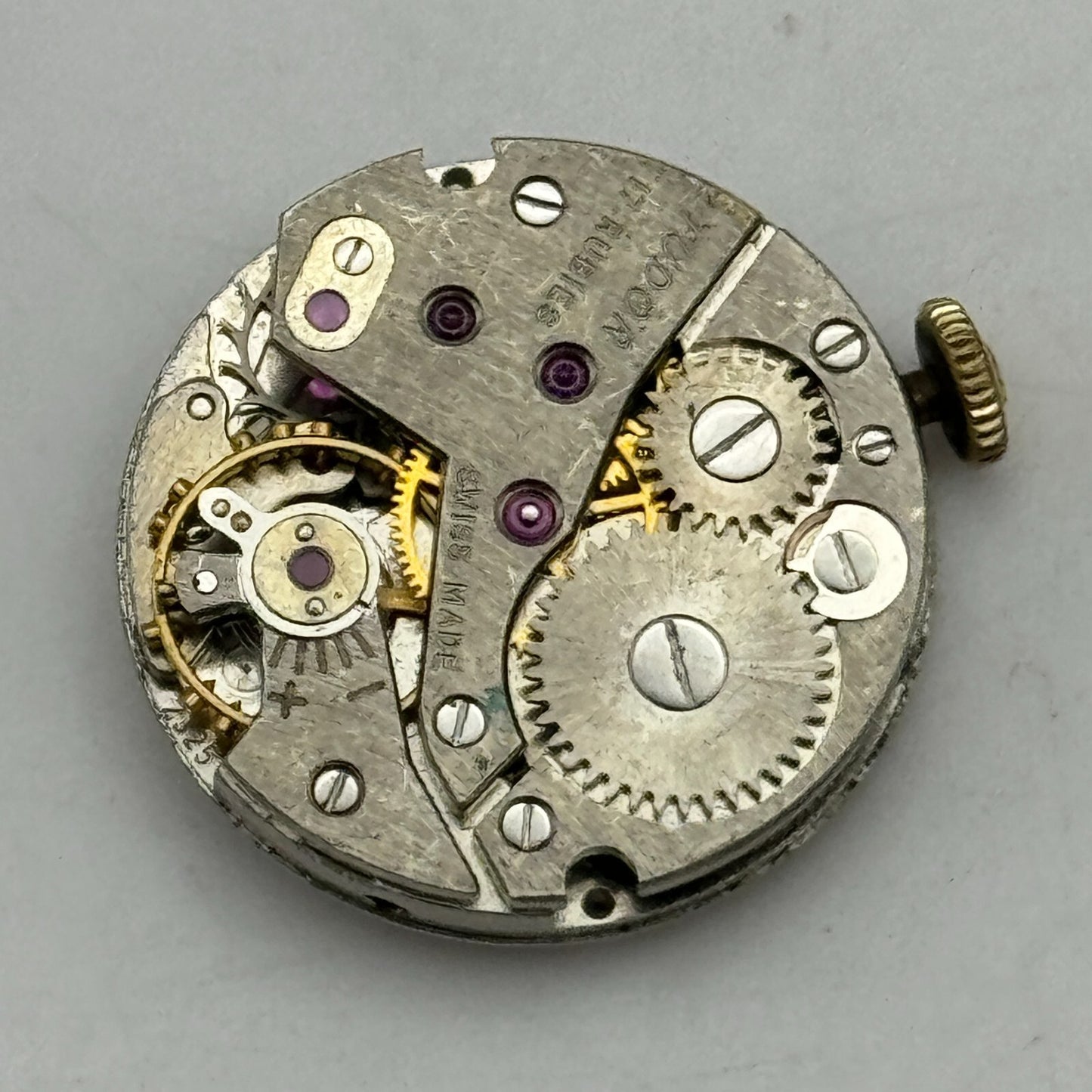 19.6mm Tudor Cal 2325 & 4.2mm Rolex Crown Manual Wind Swiss Watch Movement PARTS