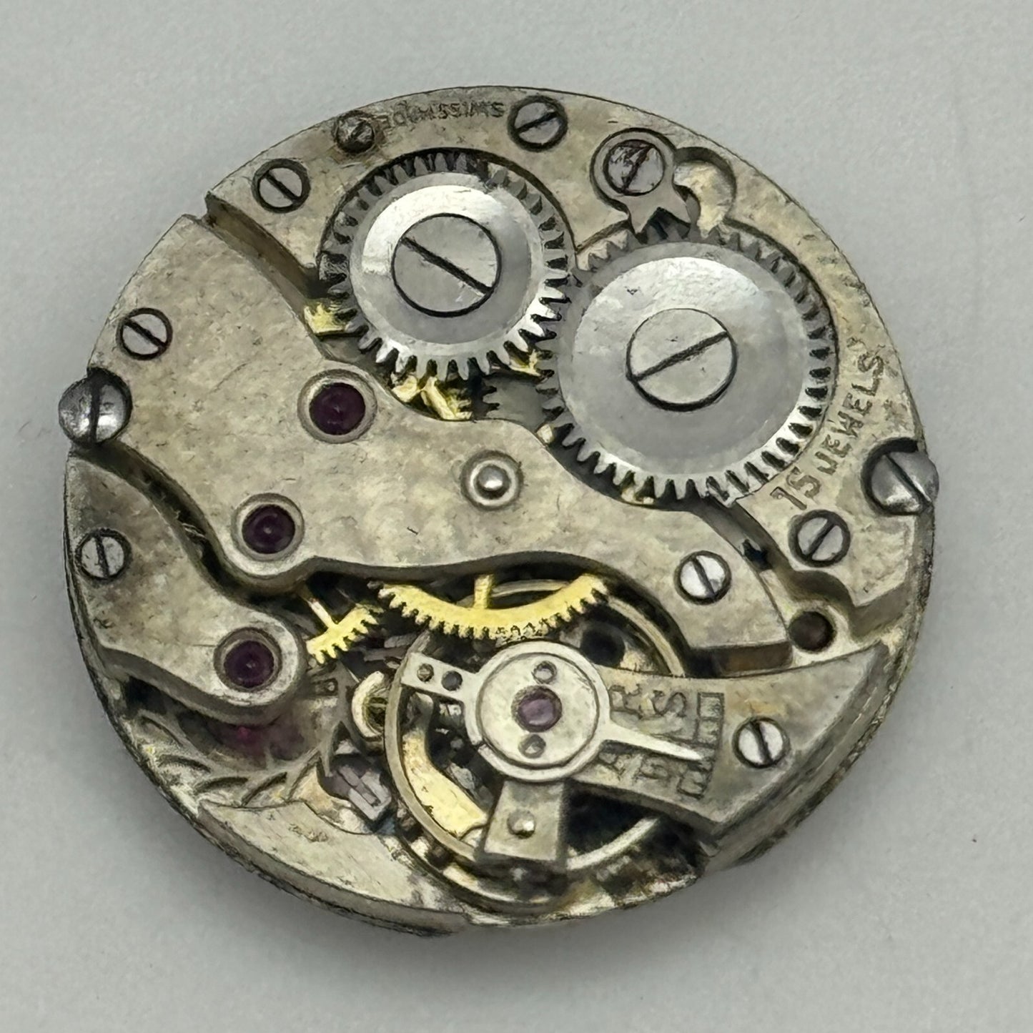 19.6mm 15 Jewels Roman Numerals Trench Watch Movement Manual Wind PARTS SPARES
