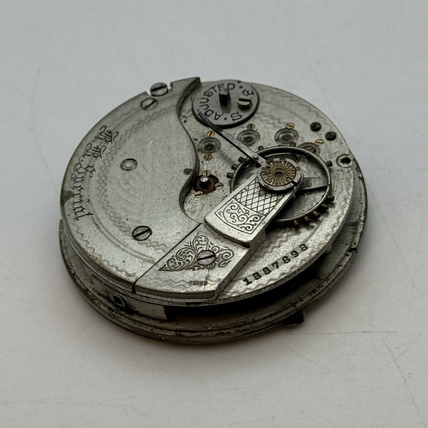 45.7mm Veritoff "Fake" Railroad Special Pocket Watch Movement FOR PARTS