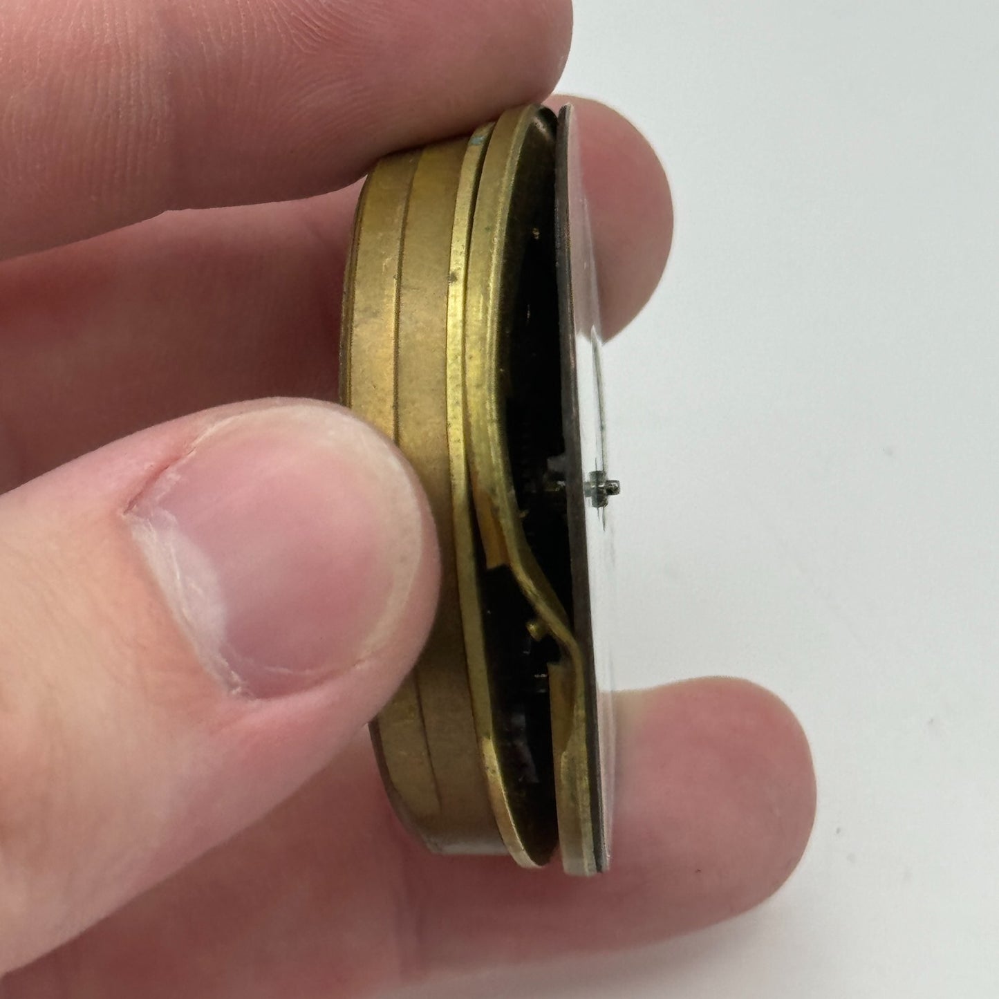 44.3mm Antique Unidentified Fusee Balance Intact Pocket Watch Movement PARTS