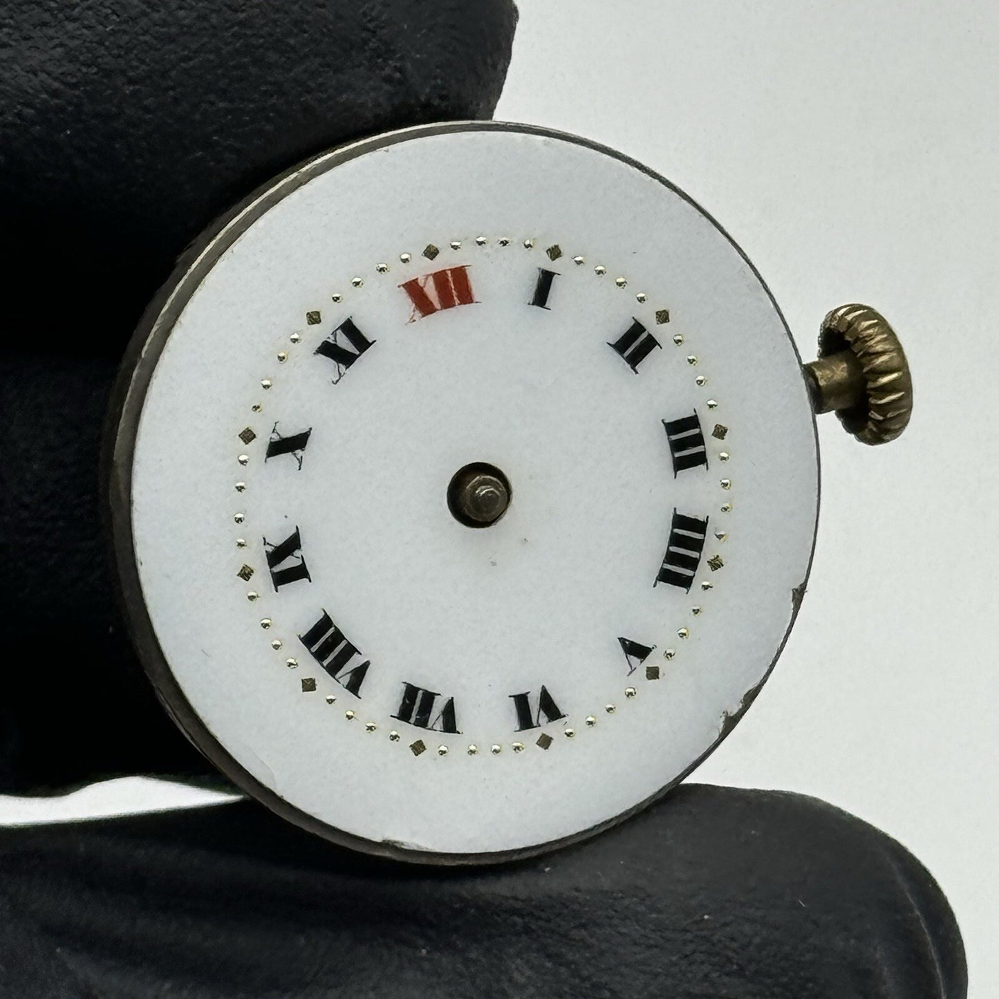 23.6mm Military Dial Swiss Watch Movement Hands Crown Parts Repair Restore