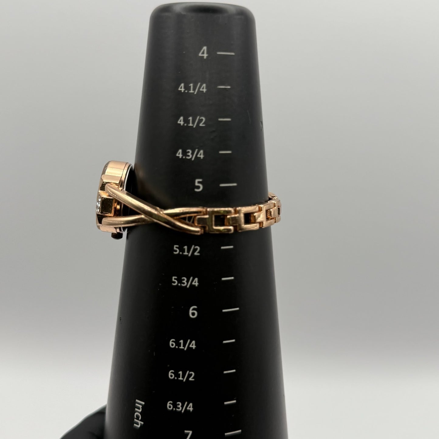 JW Ladies Quartz Watch Rose Gold Crystal Accents Working 21mm 5.25 Inches