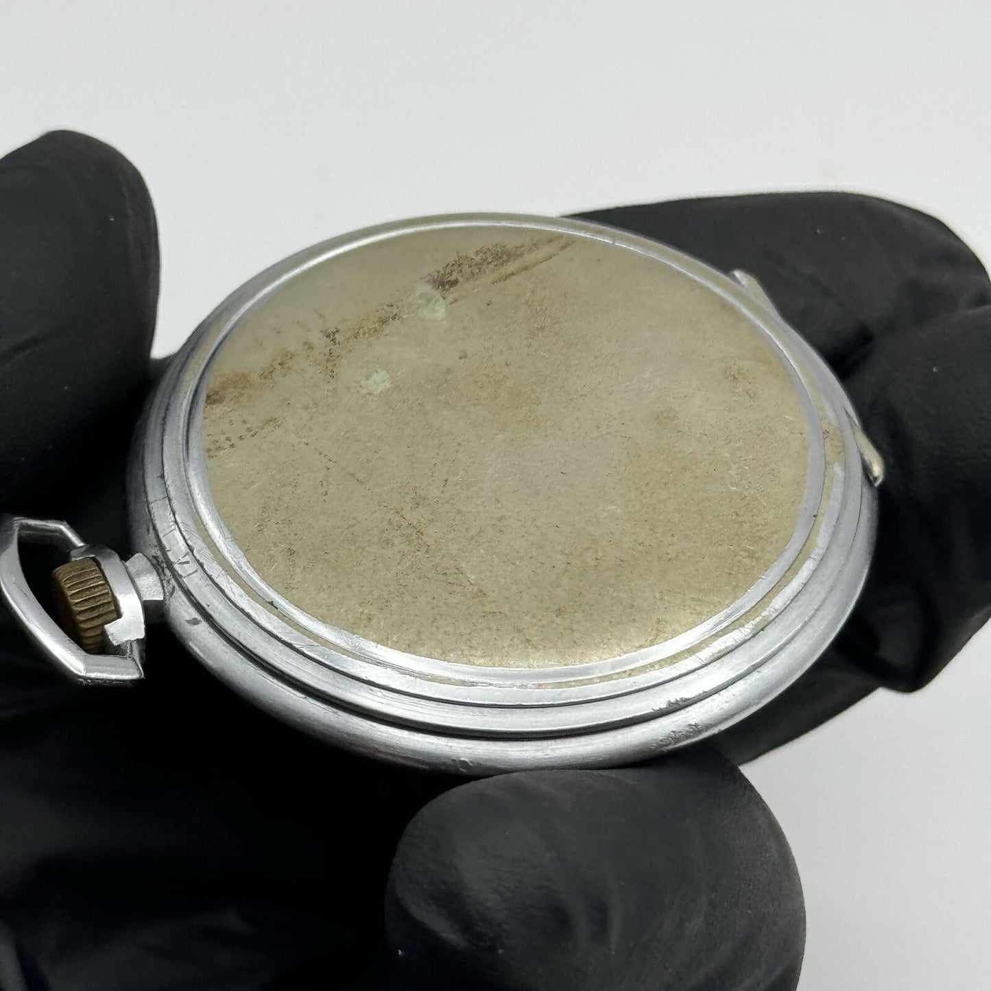 WORKING Art Deco Zenith 177 Sub Seconds Nickel Chrome Pocket Watch To Restore
