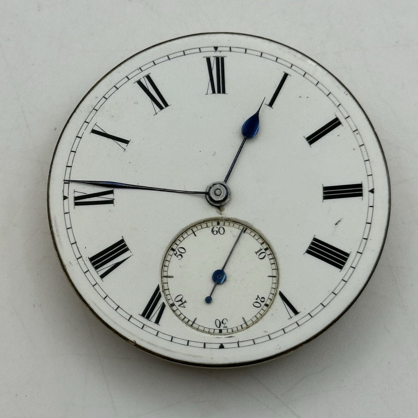 41.2mm Manual Wind Unidentified Pocket Watch Movement Dial Hands FOR PARTS