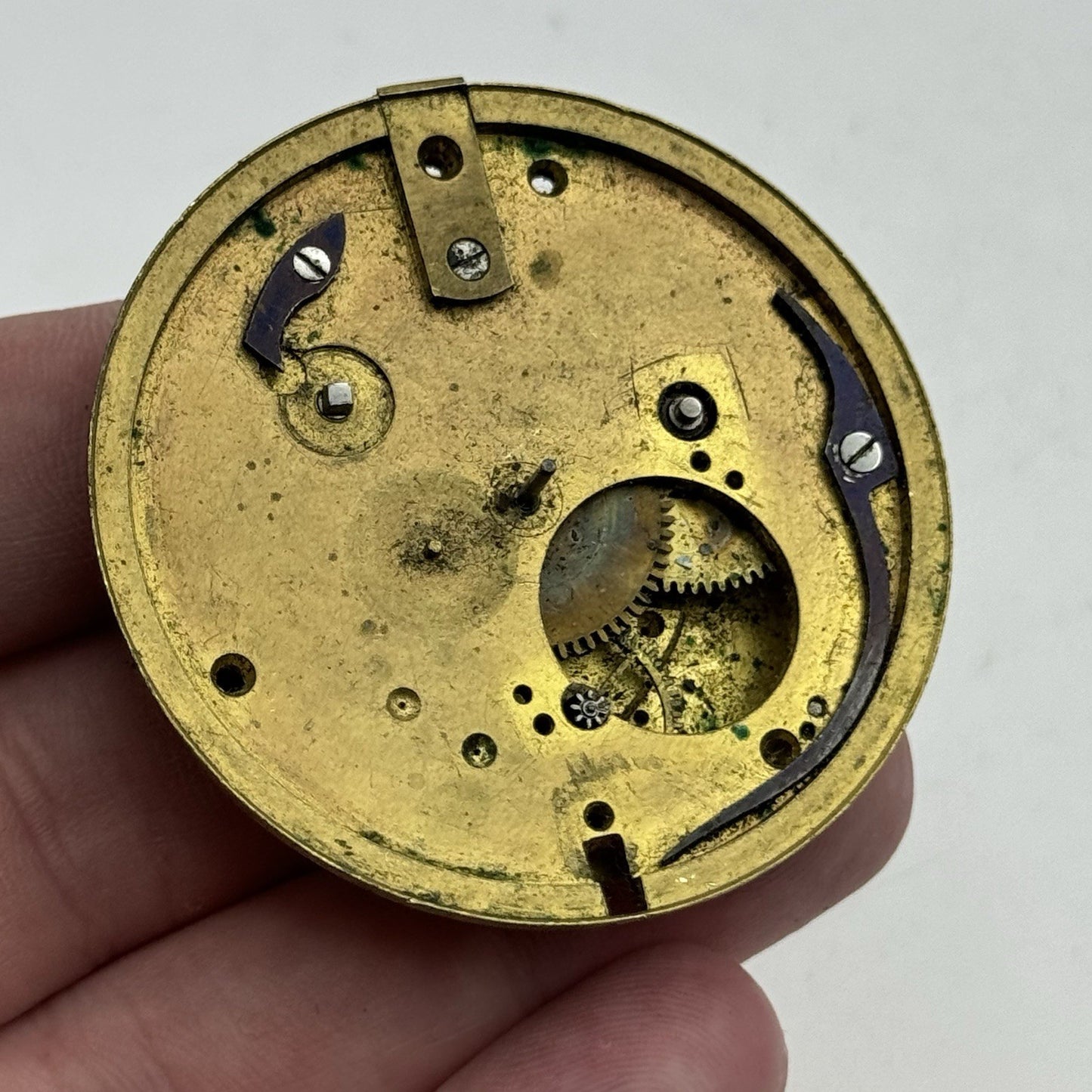 50.1mm Antique Chronometer Maker London Fusee Pocket Watch Movement - PARTS